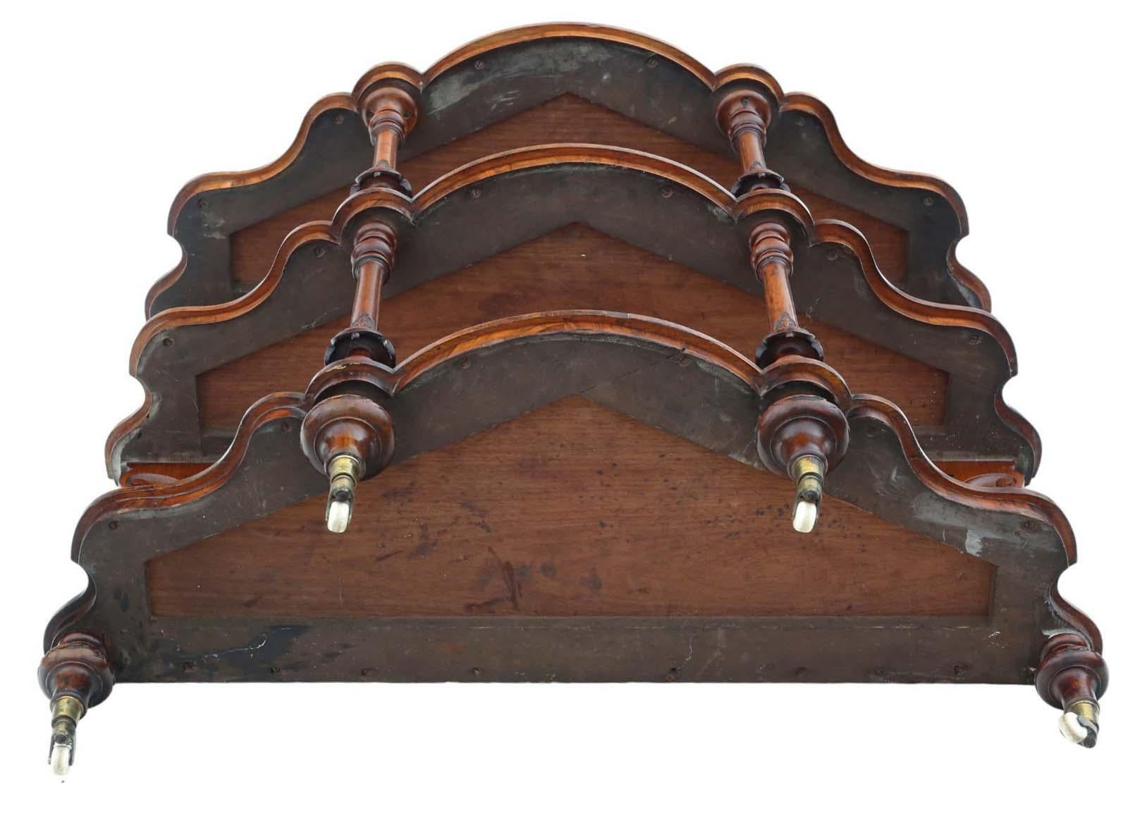 19th Century Burr Walnut Demi-Lune Console Table Quality Antique display serving For Sale 5