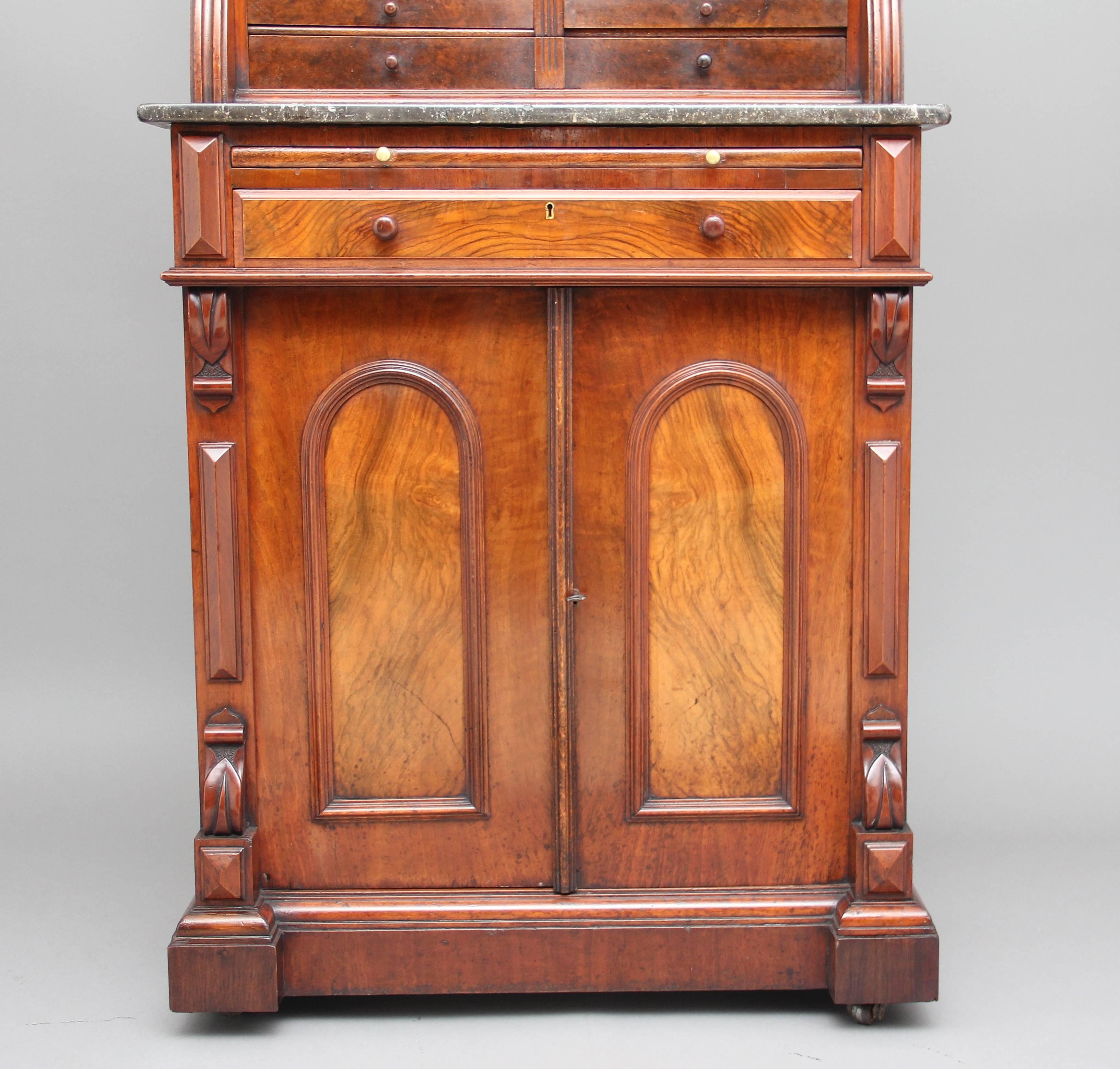 Mid-19th Century 19th Century Burr Walnut Dentist Cabinet