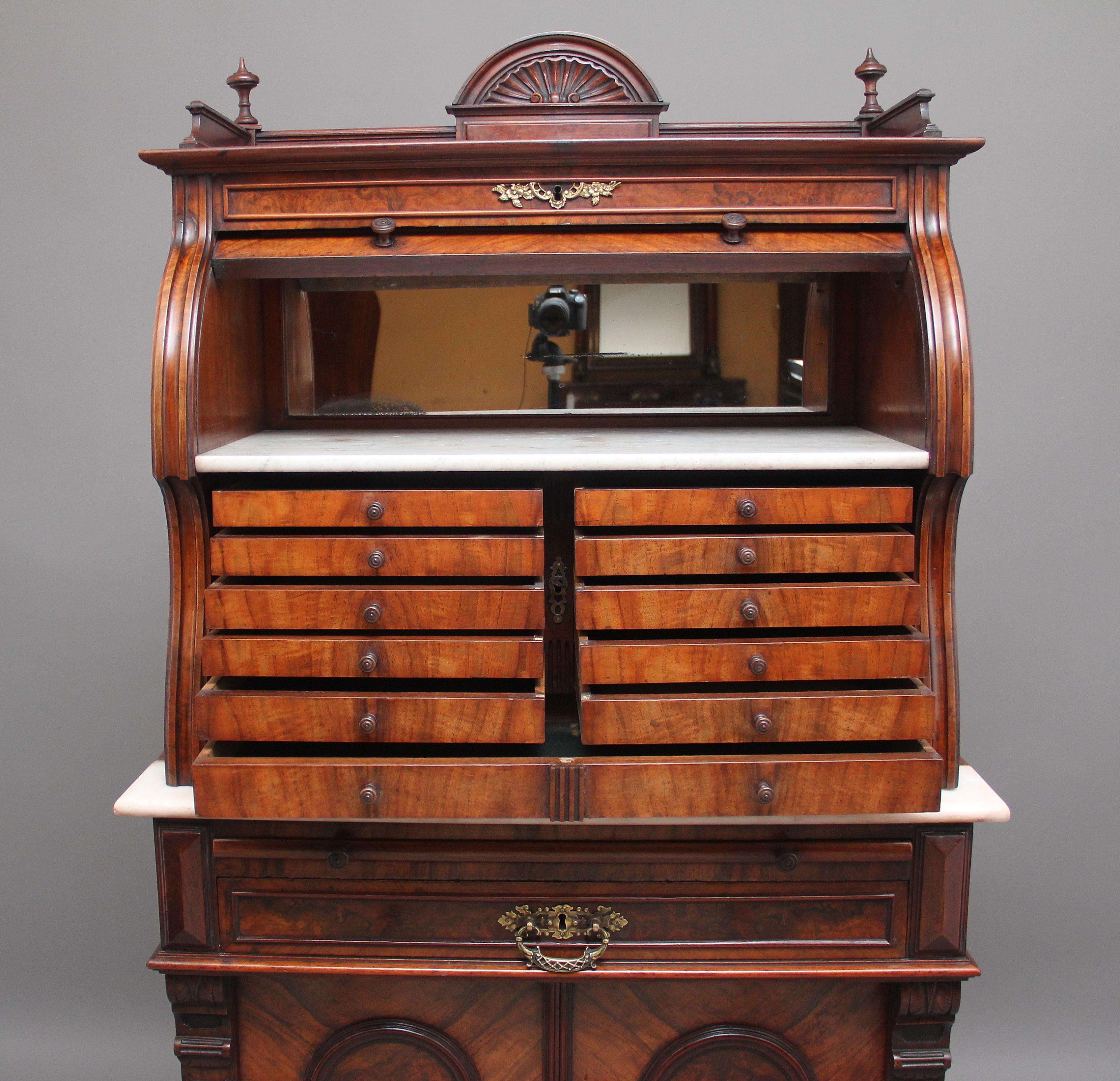 19th Century Burr Walnut Dentist Cabinet 2