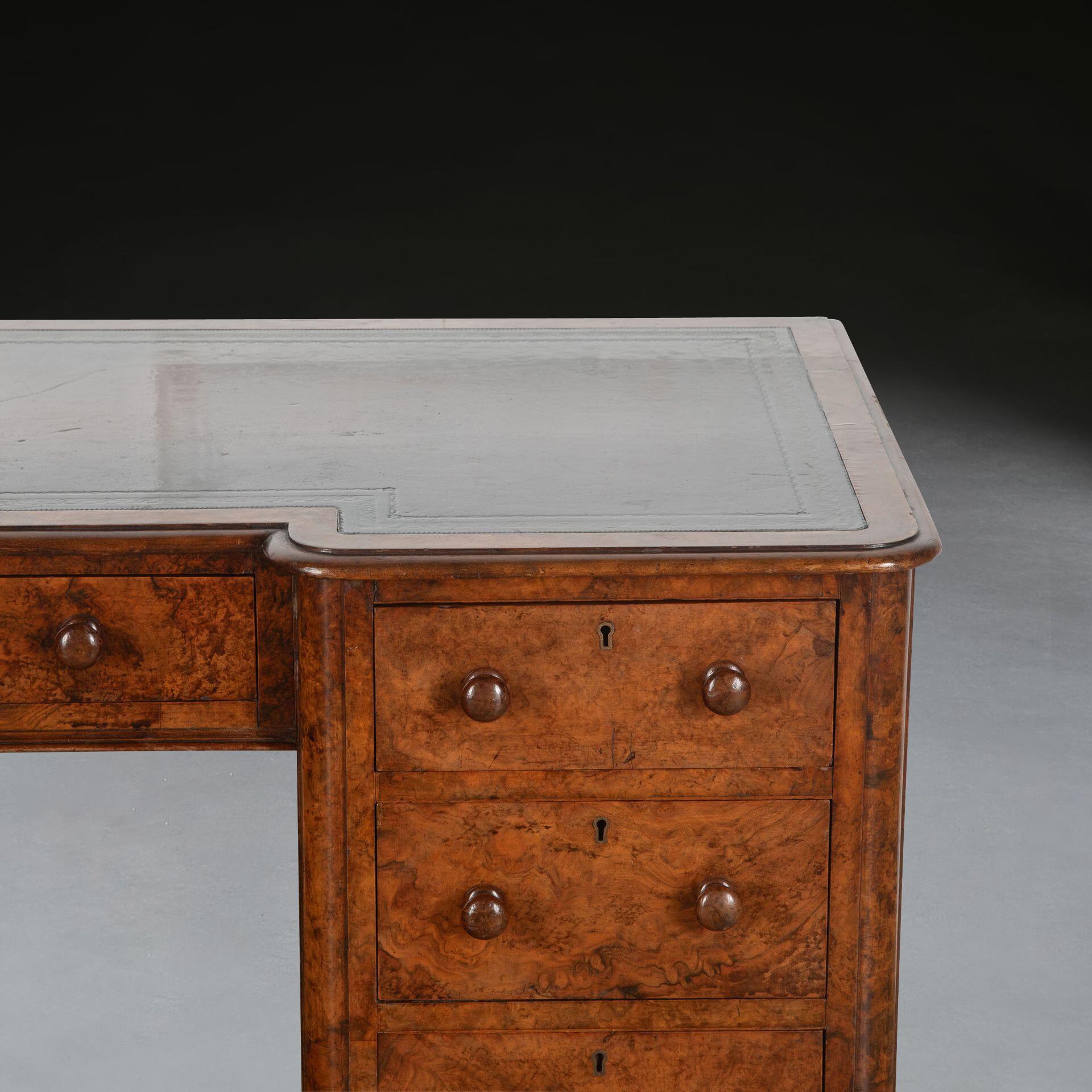 19th Century Burr Walnut Desk For Sale 8