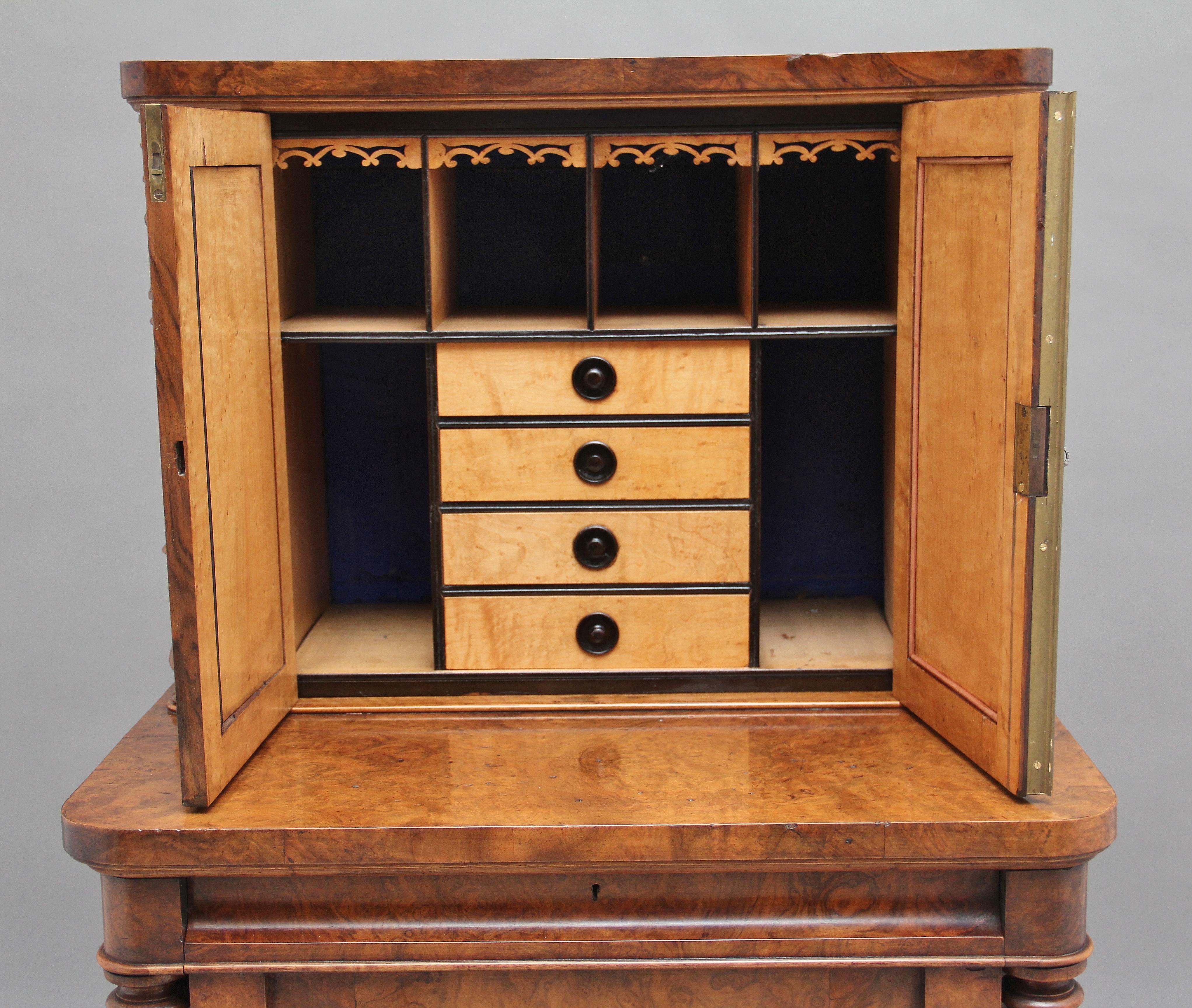 19th Century Burr Walnut Desk In Good Condition In Martlesham, GB