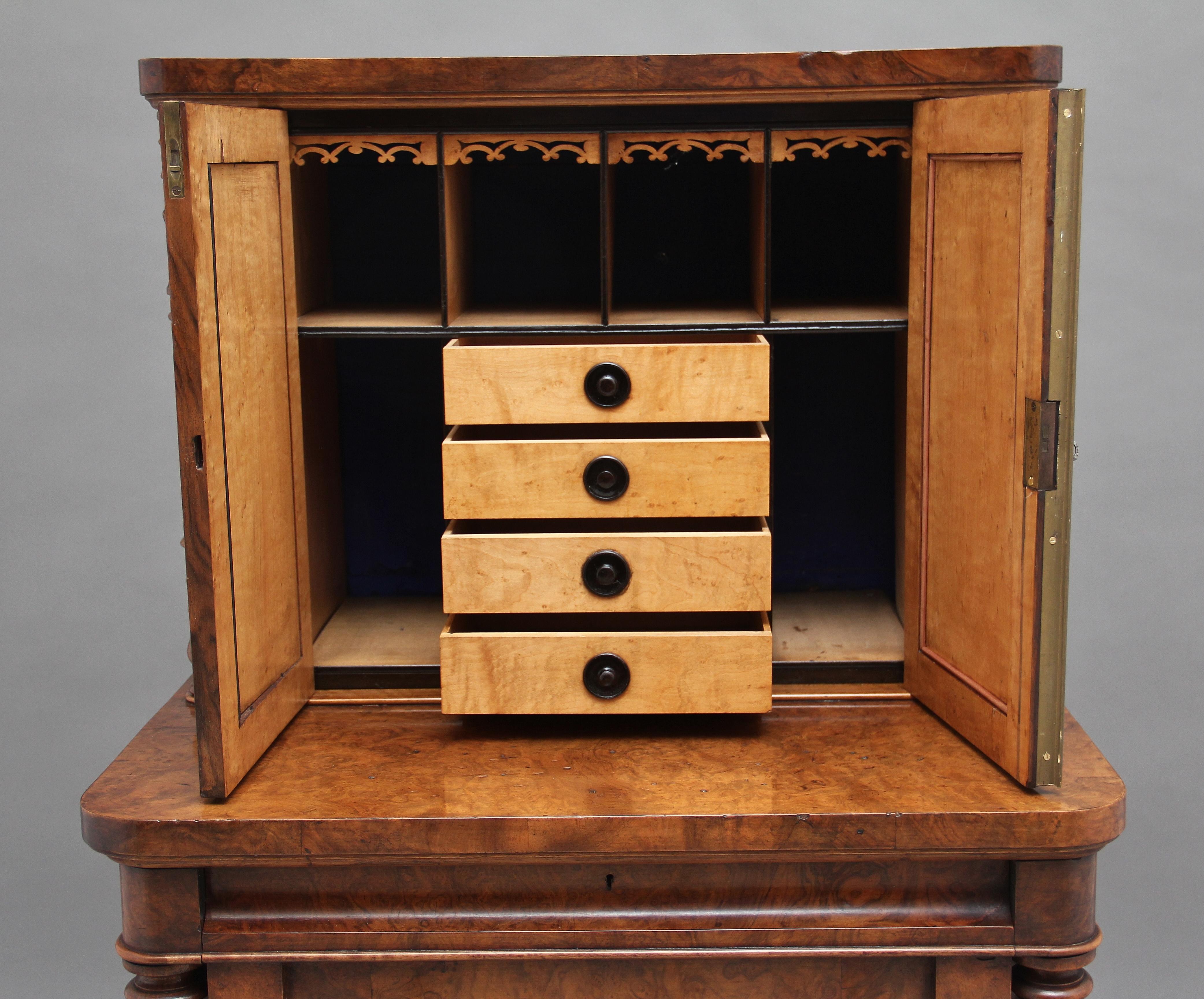 Mid-19th Century 19th Century Burr Walnut Desk