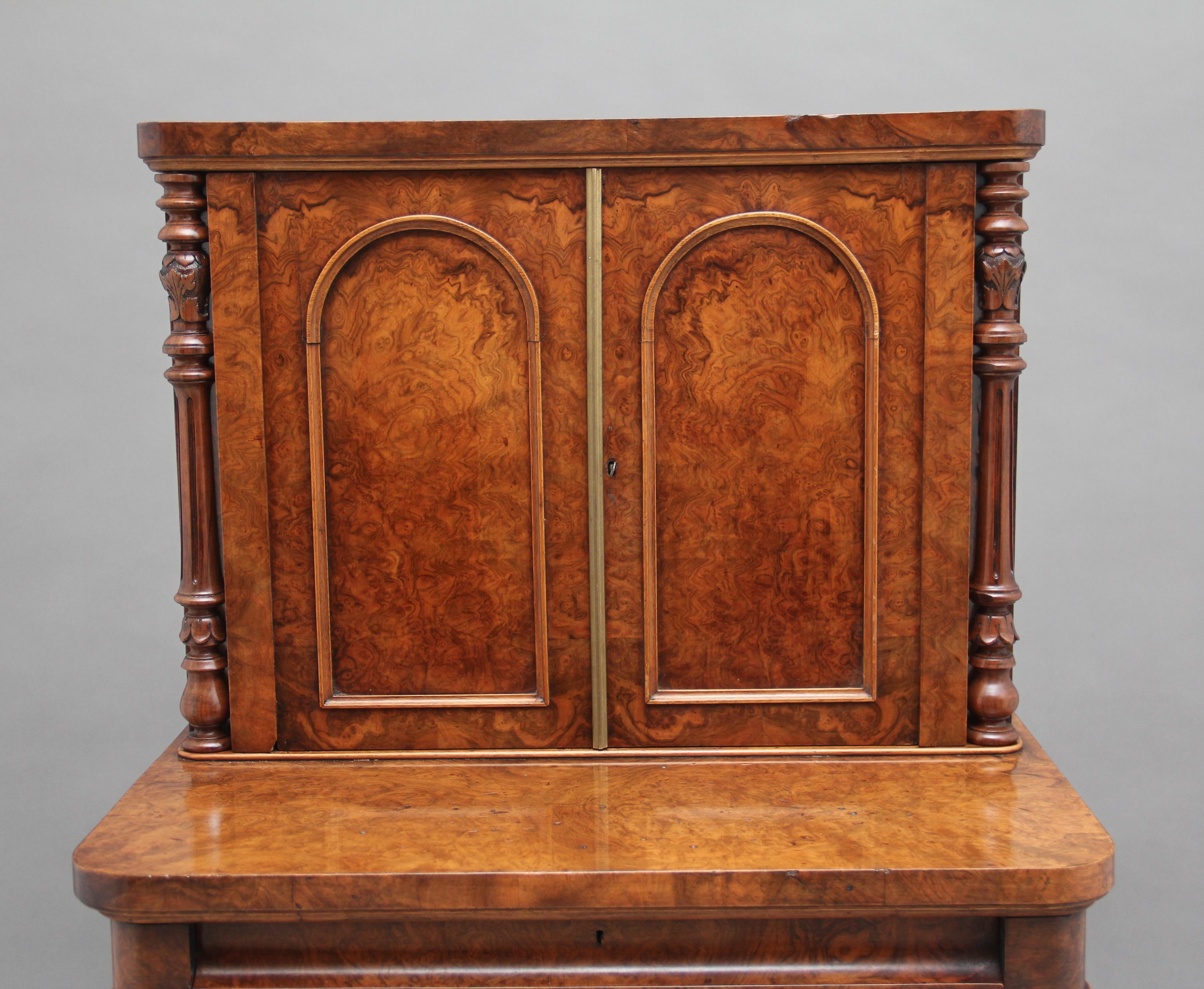 19th Century Burr Walnut Desk 1