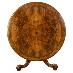 19th century burr walnut dining table /center table
