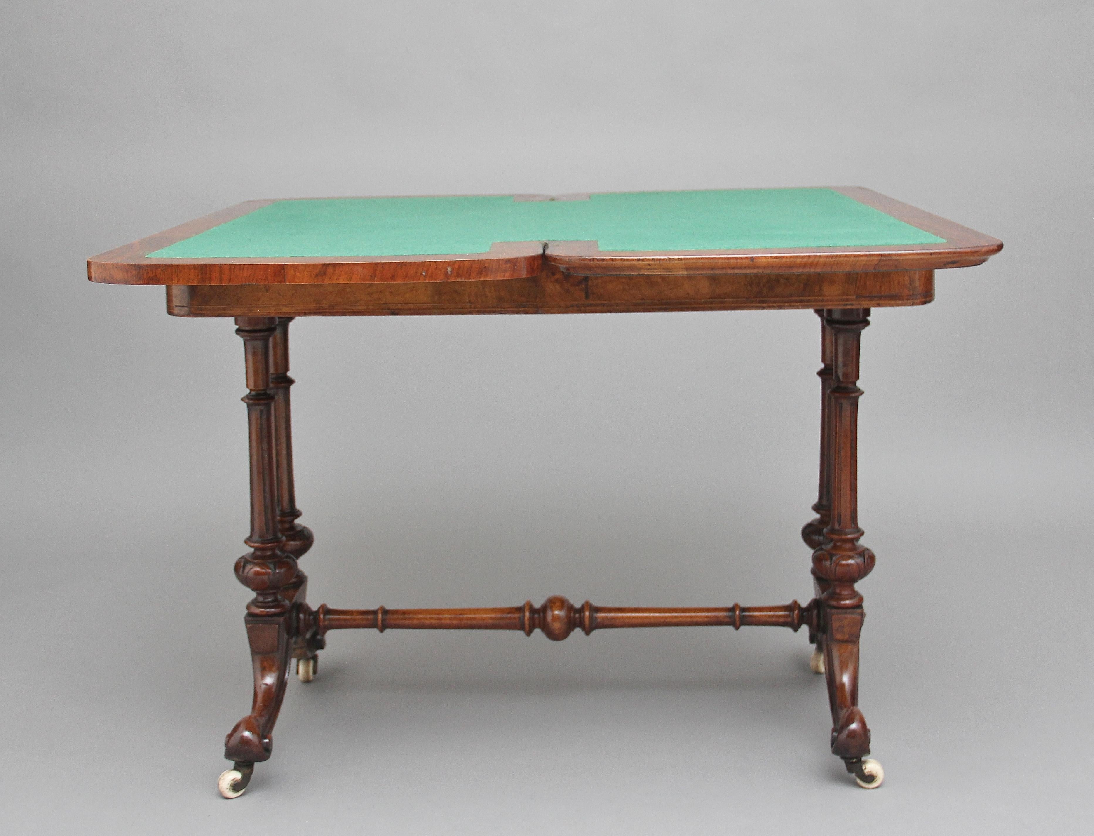 English 19th Century Burr Walnut Games Table