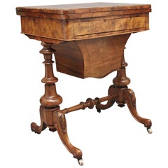 Antique 19th Century Burr Walnut Games Table