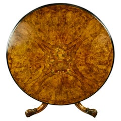 19th century burr walnut inlaid centre table