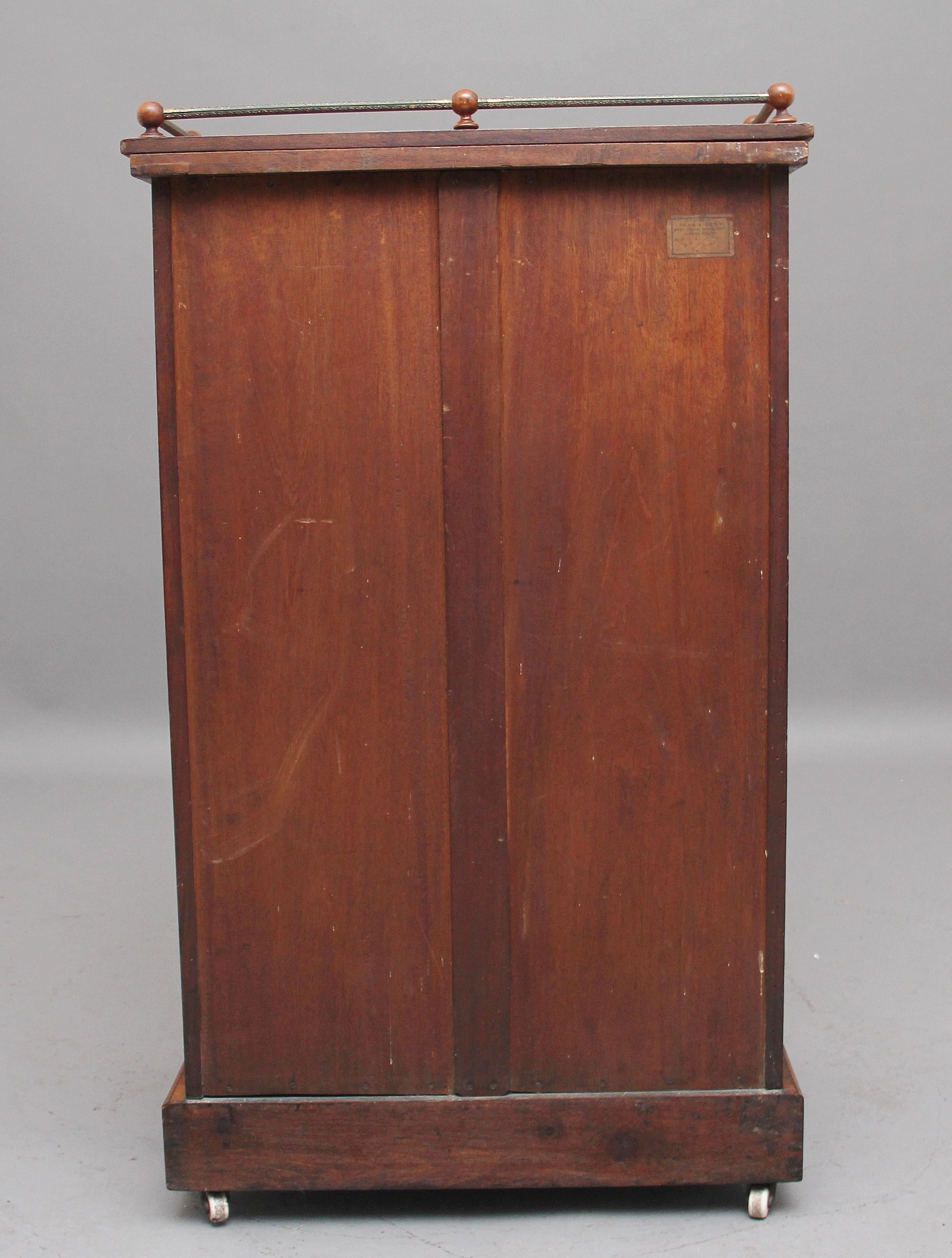 Mid-19th Century 19th Century Burr Walnut Inlaid Music Cabinet For Sale