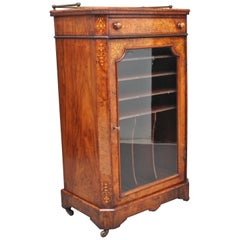 Antique 19th Century burr walnut inlaid music cabinet