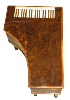 19th Century Burr Walnut Miniature Grand Piano Jewellery Box