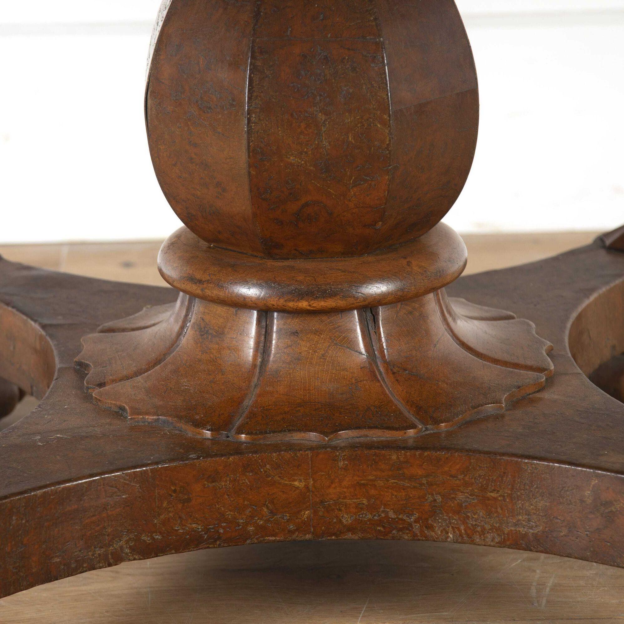 19th Century Burr Walnut Octagonal Centre Table 2