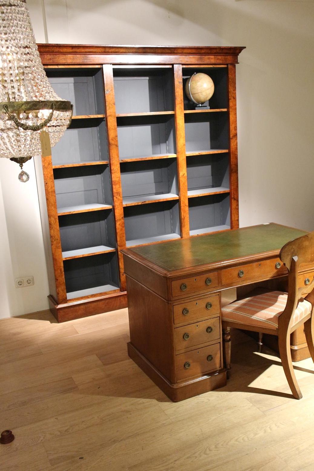 19th Century Burr Walnut open Bookcase 5