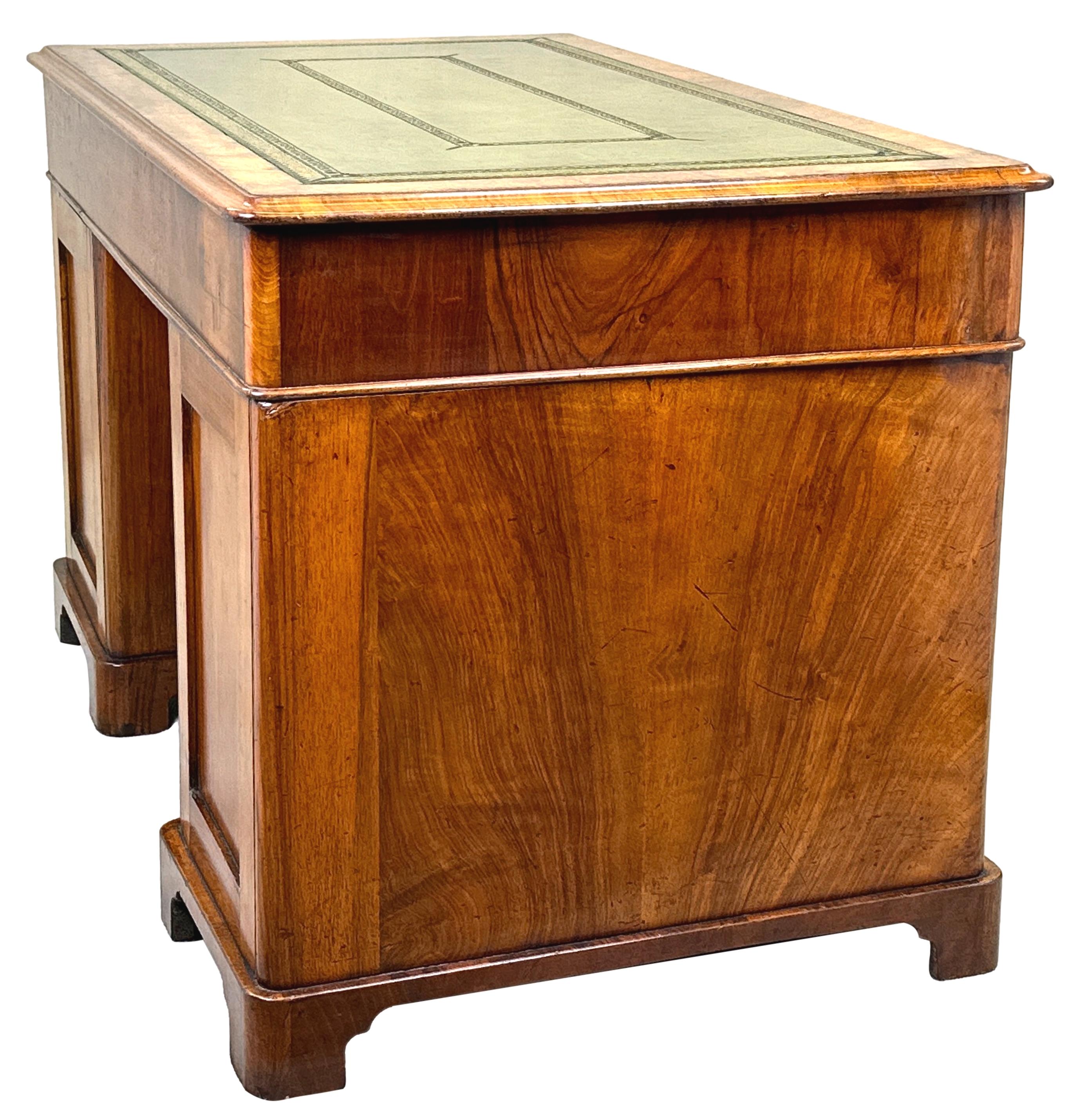19th Century Burr Walnut Pedestal Desk 3