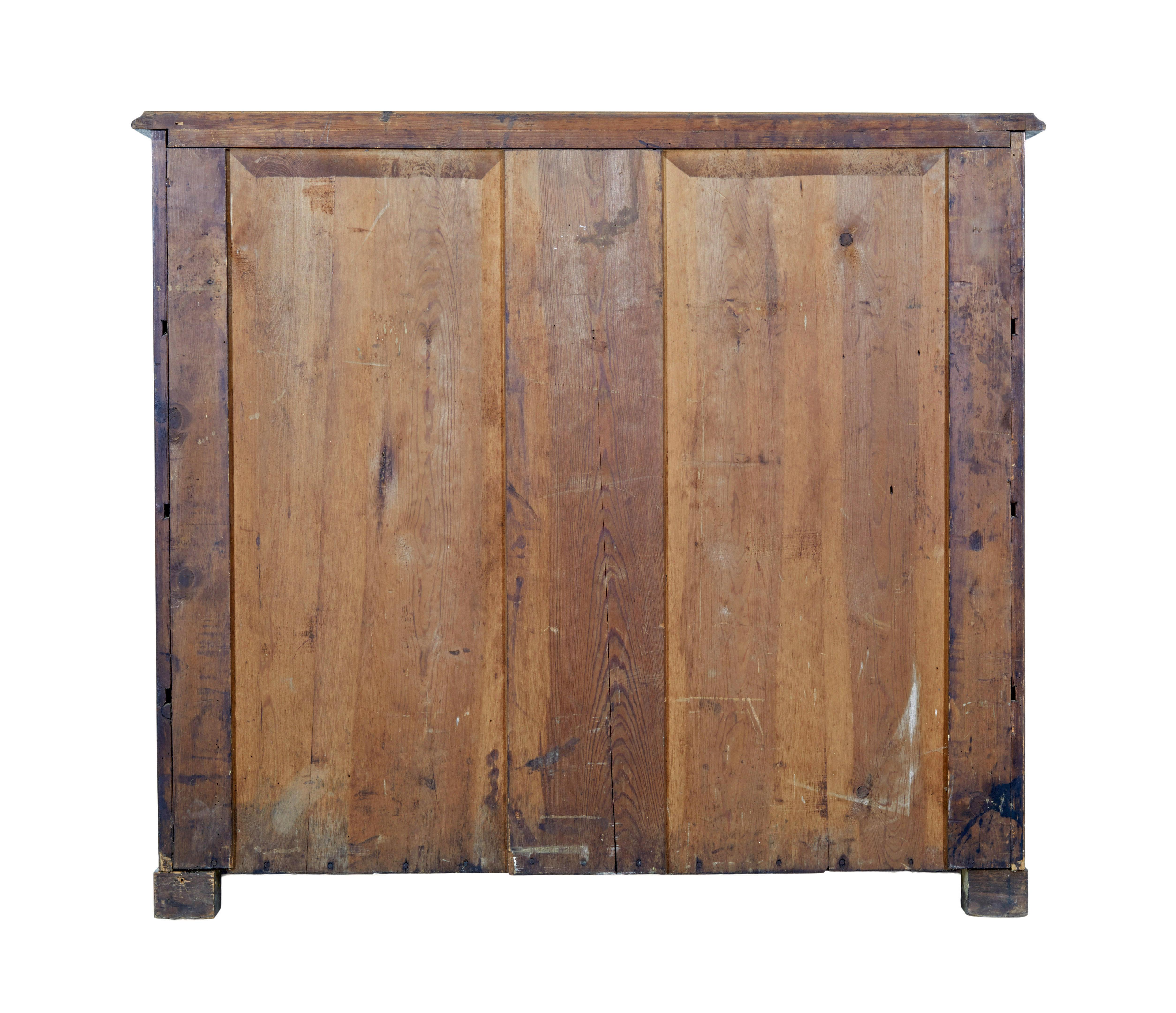 Carved 19th Century burr walnut secretaire chest of drawers