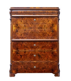 19th Century Burr Walnut Secretaire