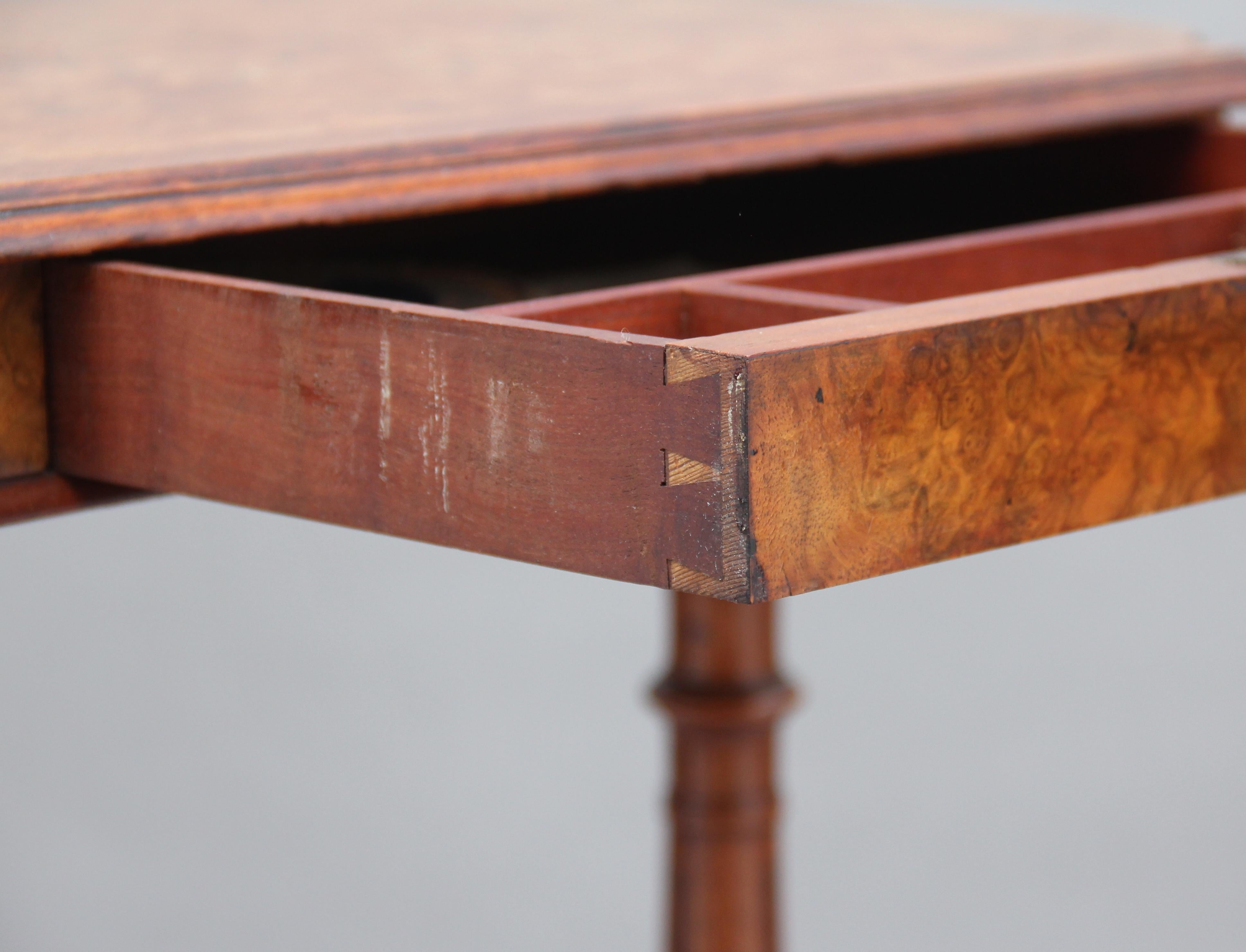19th Century Burr Walnut Side Table 4