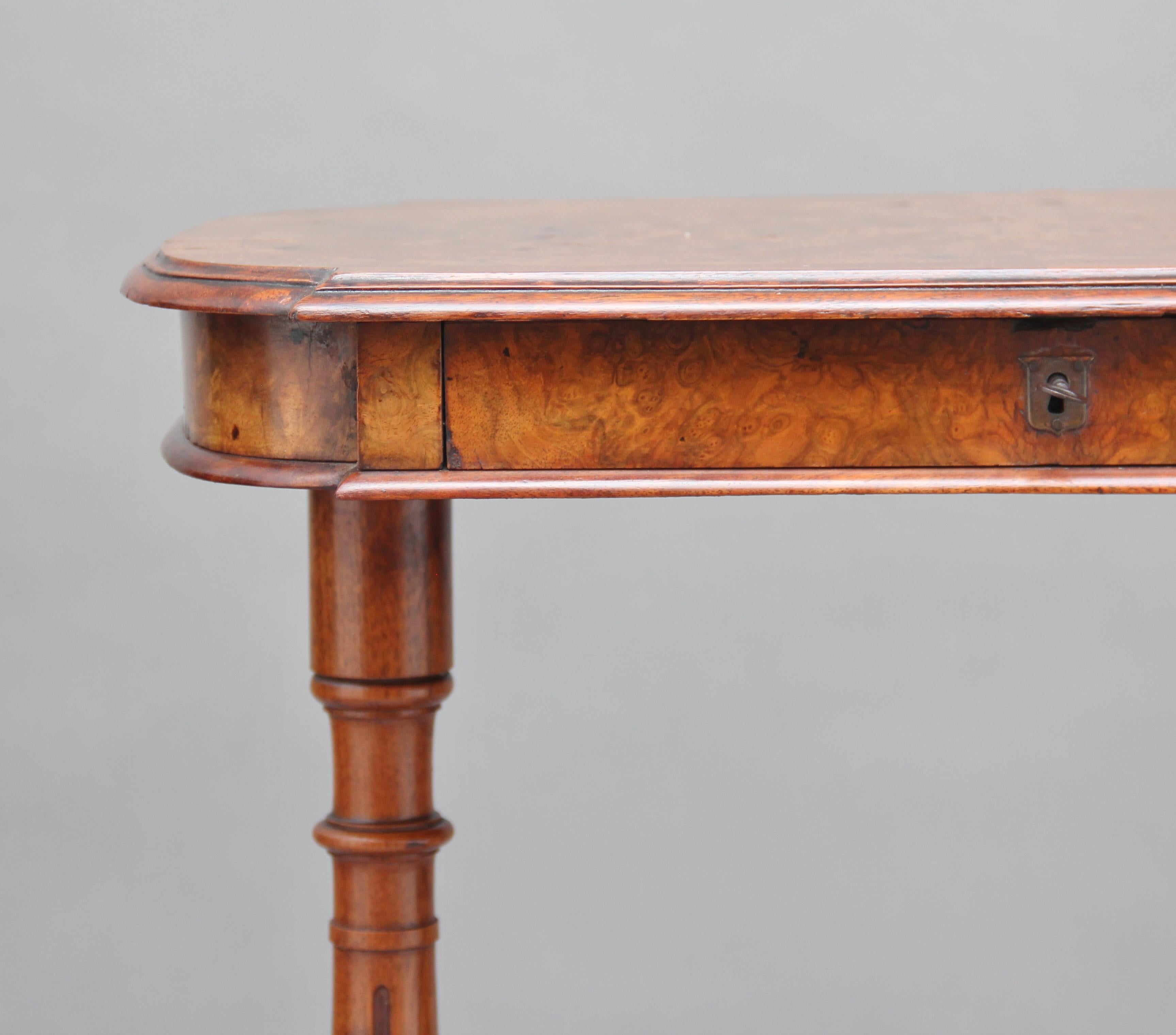 19th Century Burr Walnut Side Table 6