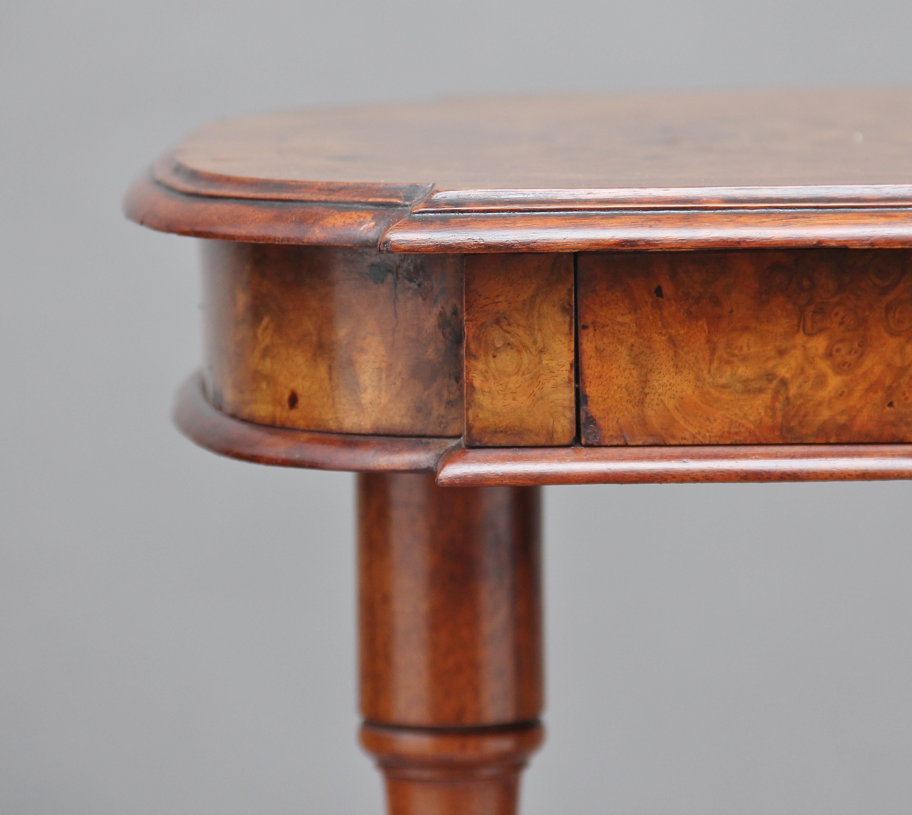 19th Century Burr Walnut Side Table 7