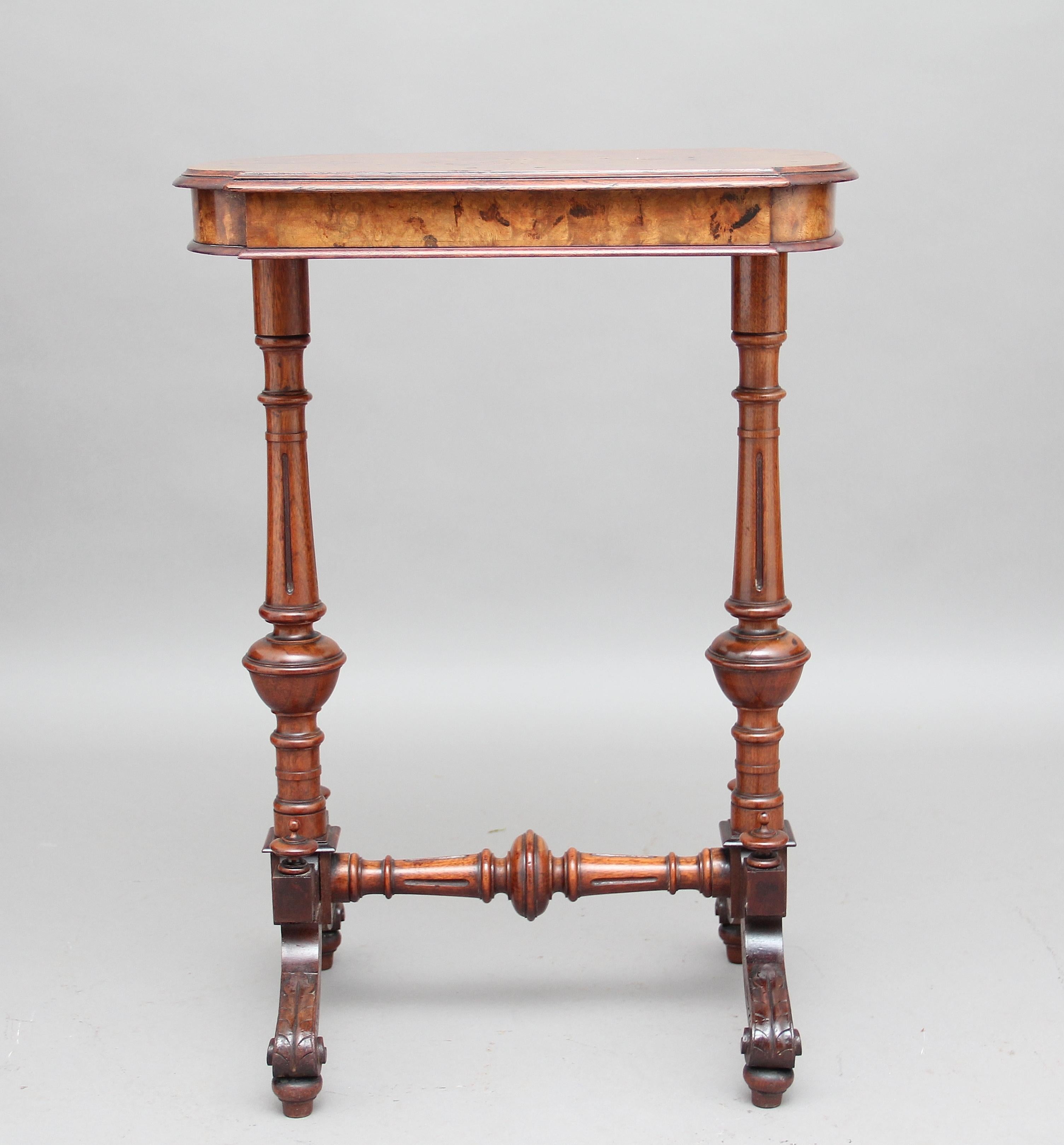 19th Century Burr Walnut Side Table In Good Condition In Martlesham, GB