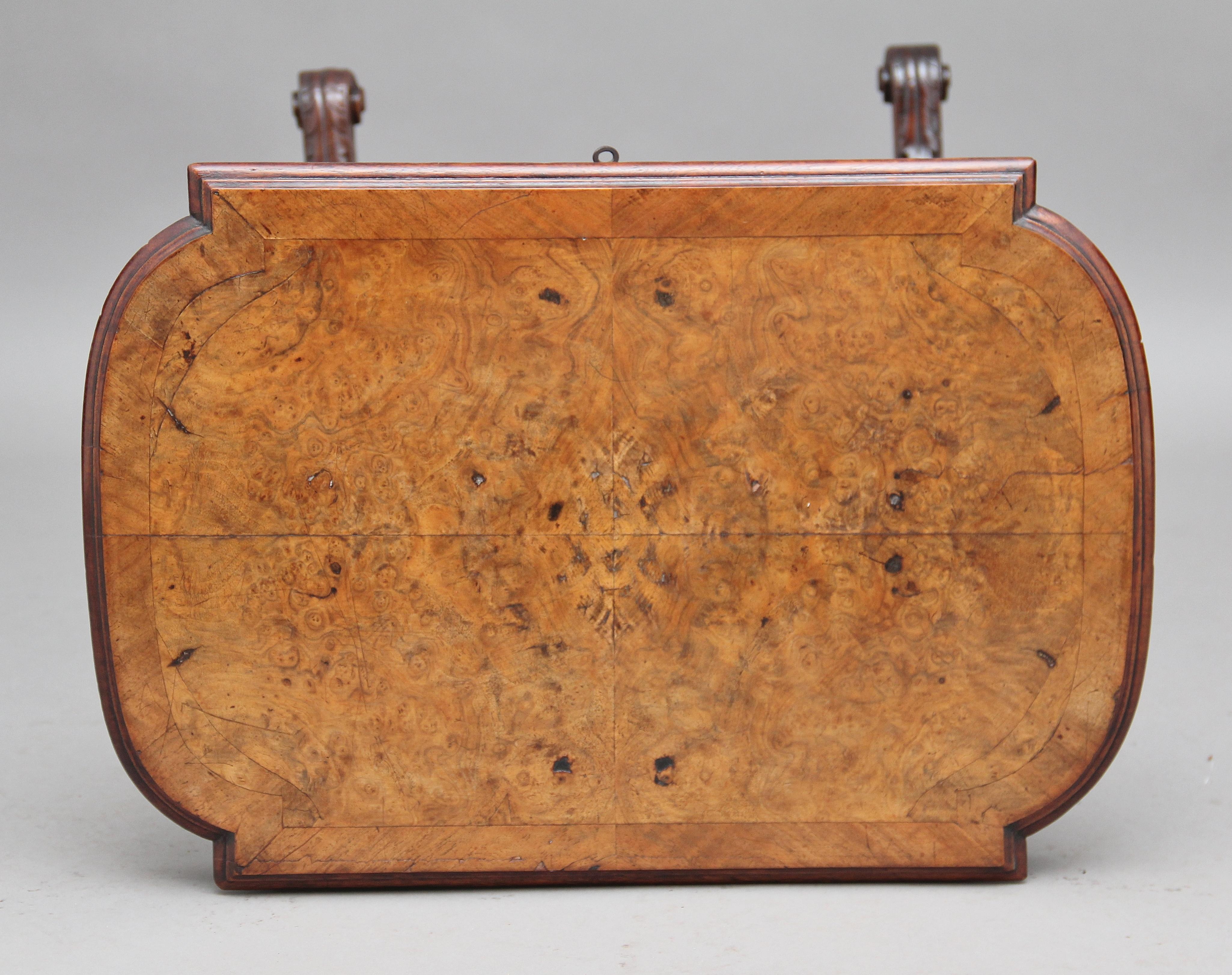 19th Century Burr Walnut Side Table 1