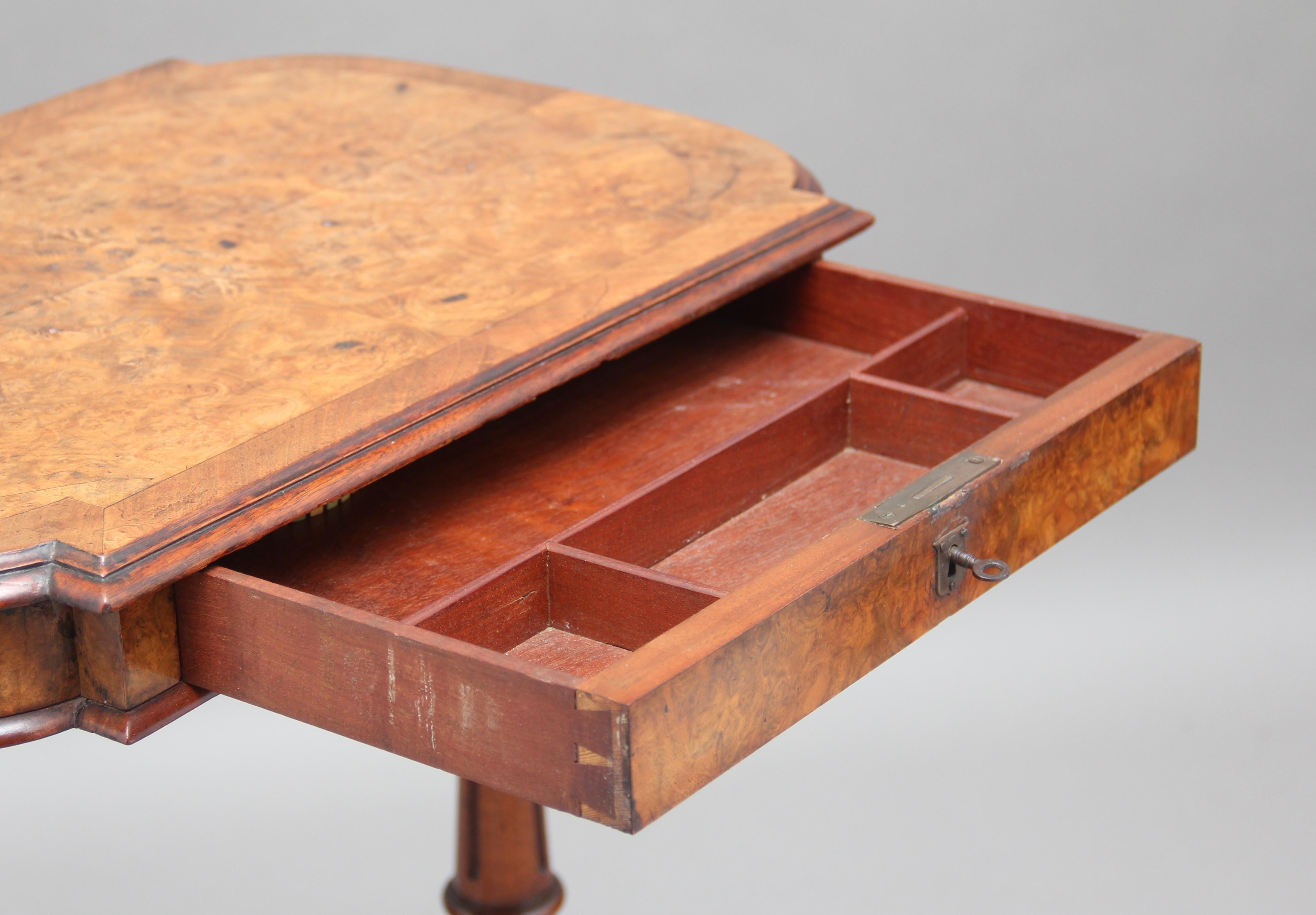 19th Century Burr Walnut Side Table 3