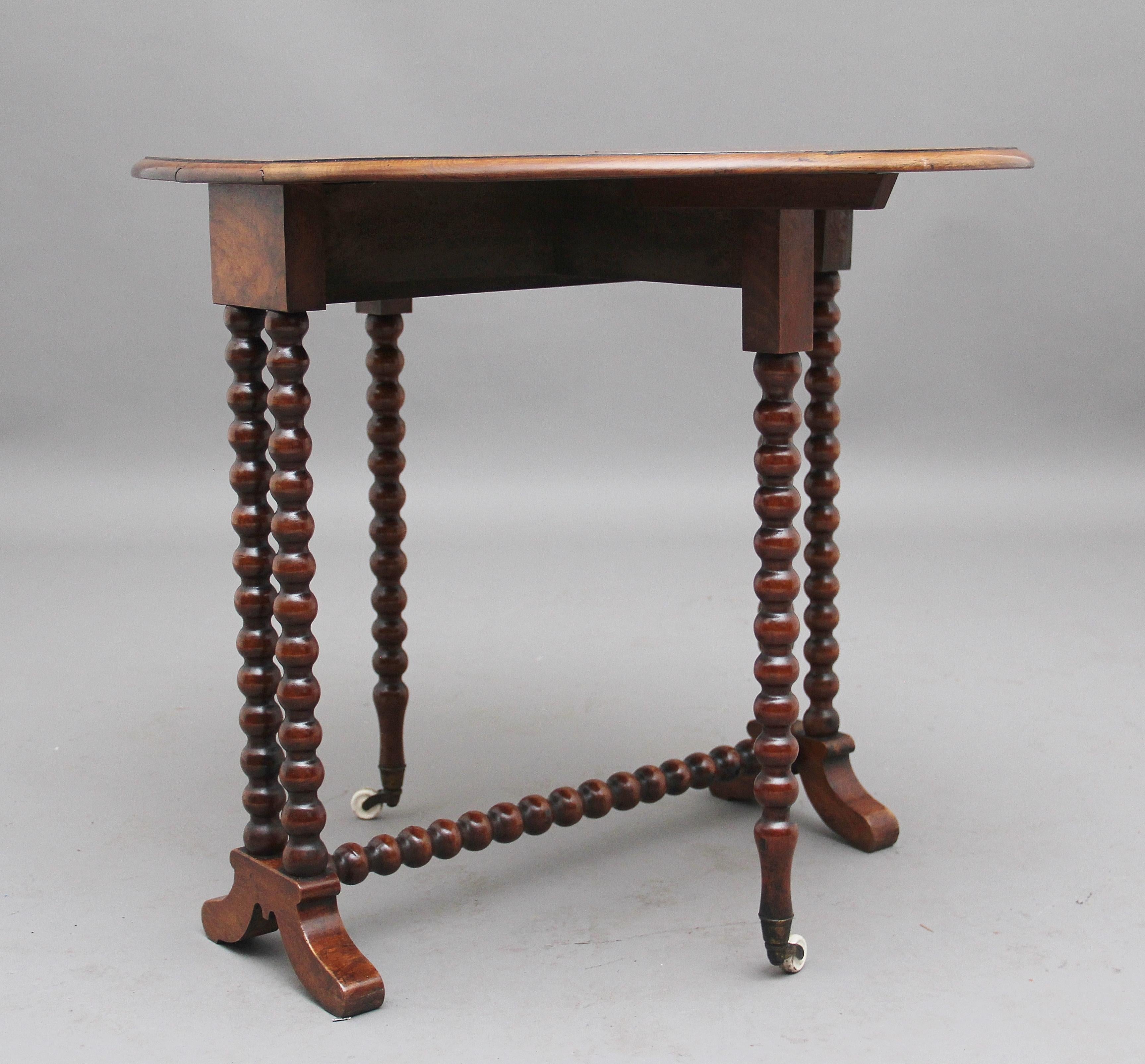 19th Century Burr Walnut Sutherland Table In Good Condition In Martlesham, GB