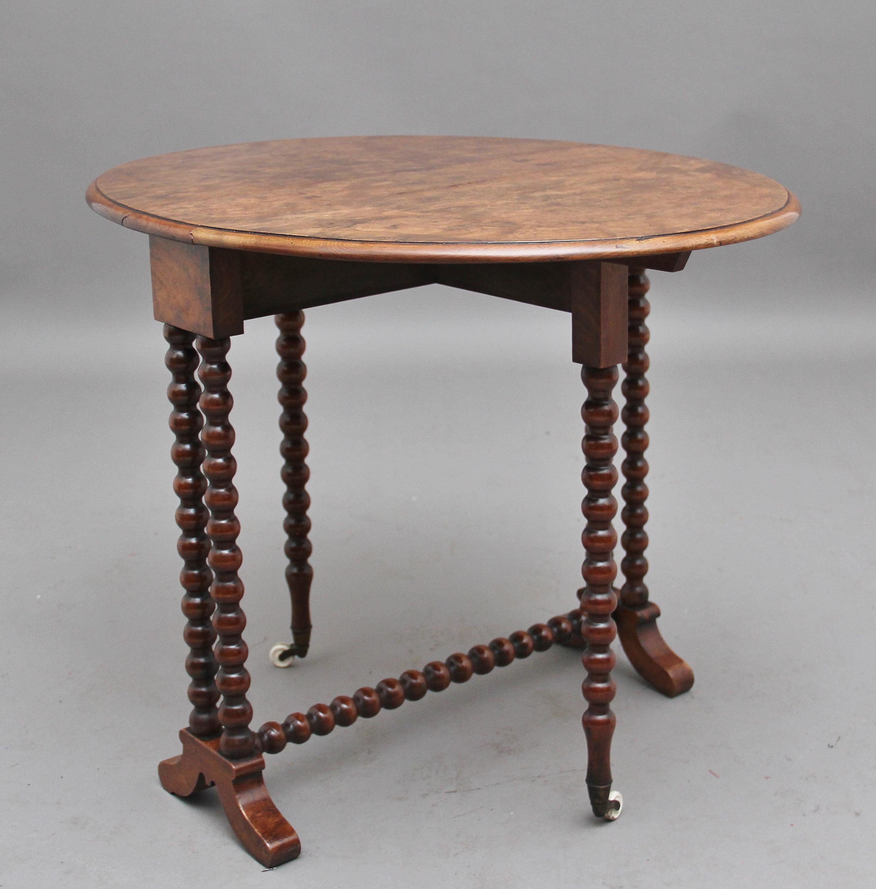 Late 19th Century 19th Century Burr Walnut Sutherland Table