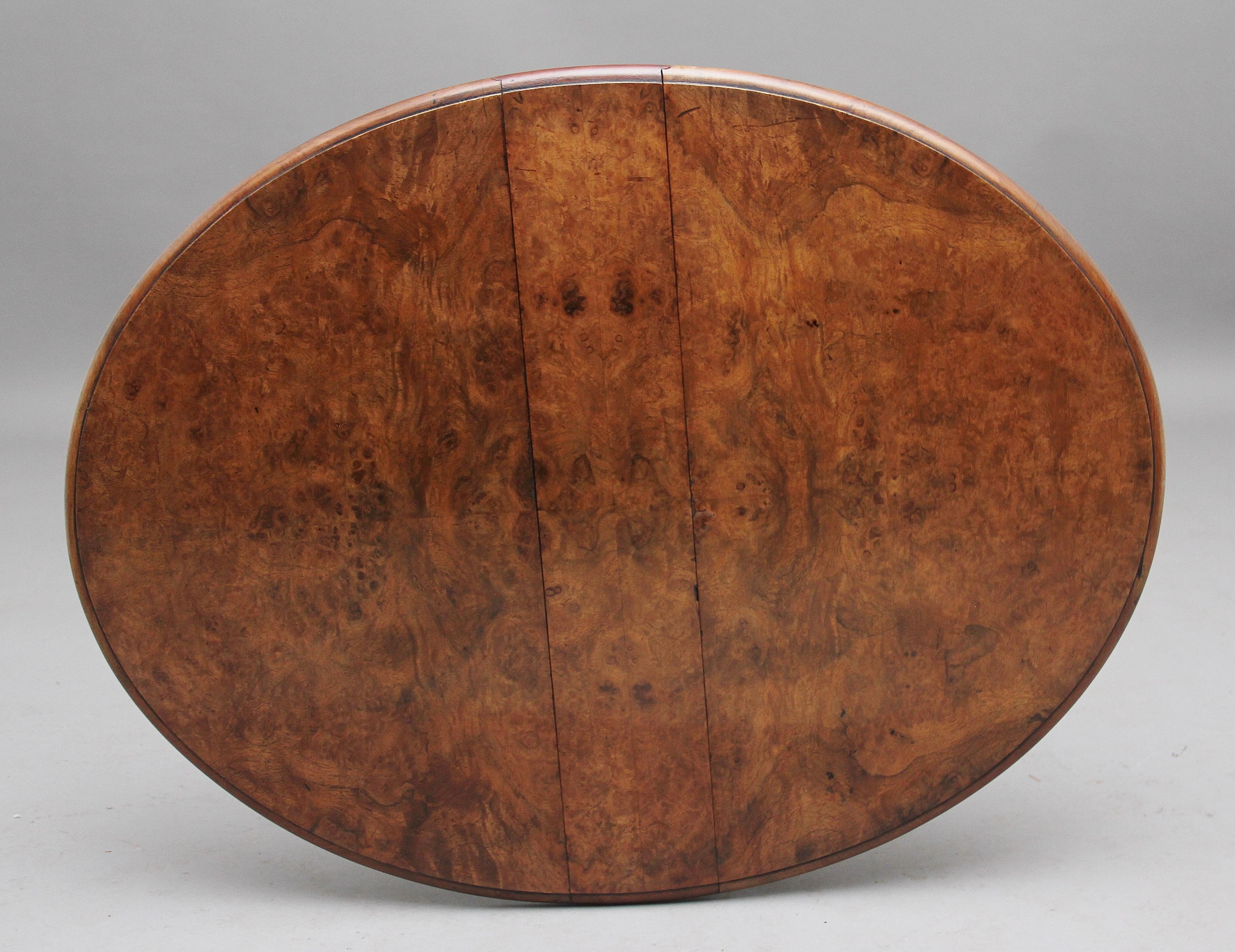 19th Century Burr Walnut Sutherland Table 2