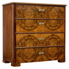 19th century burr walnut Swedish chest of drawers Antique 19th century burr walnut Swedish chest of drawers