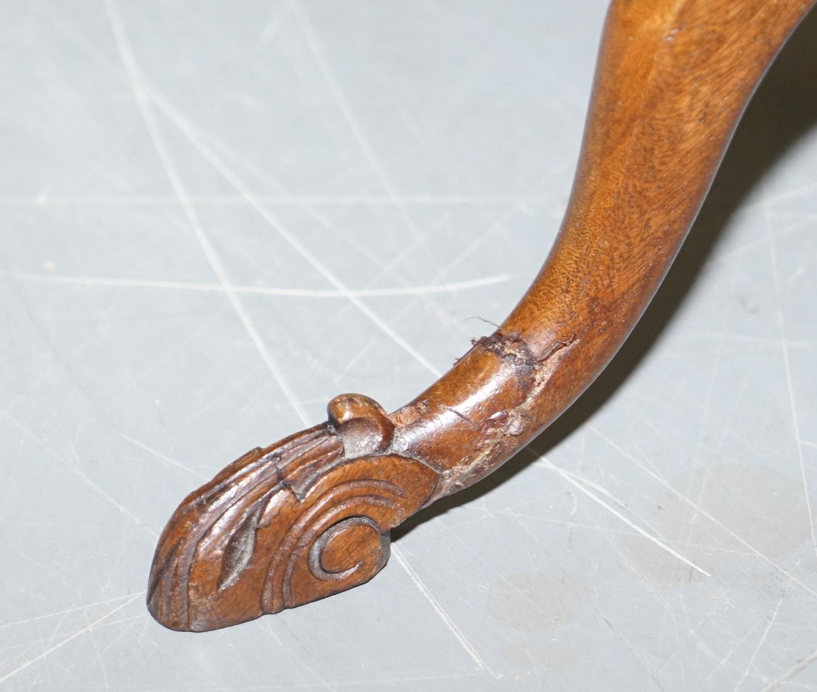 19th Century Burr Walnut Tripod Side Table Victorian Ornate Carving Pie Crust For Sale 1