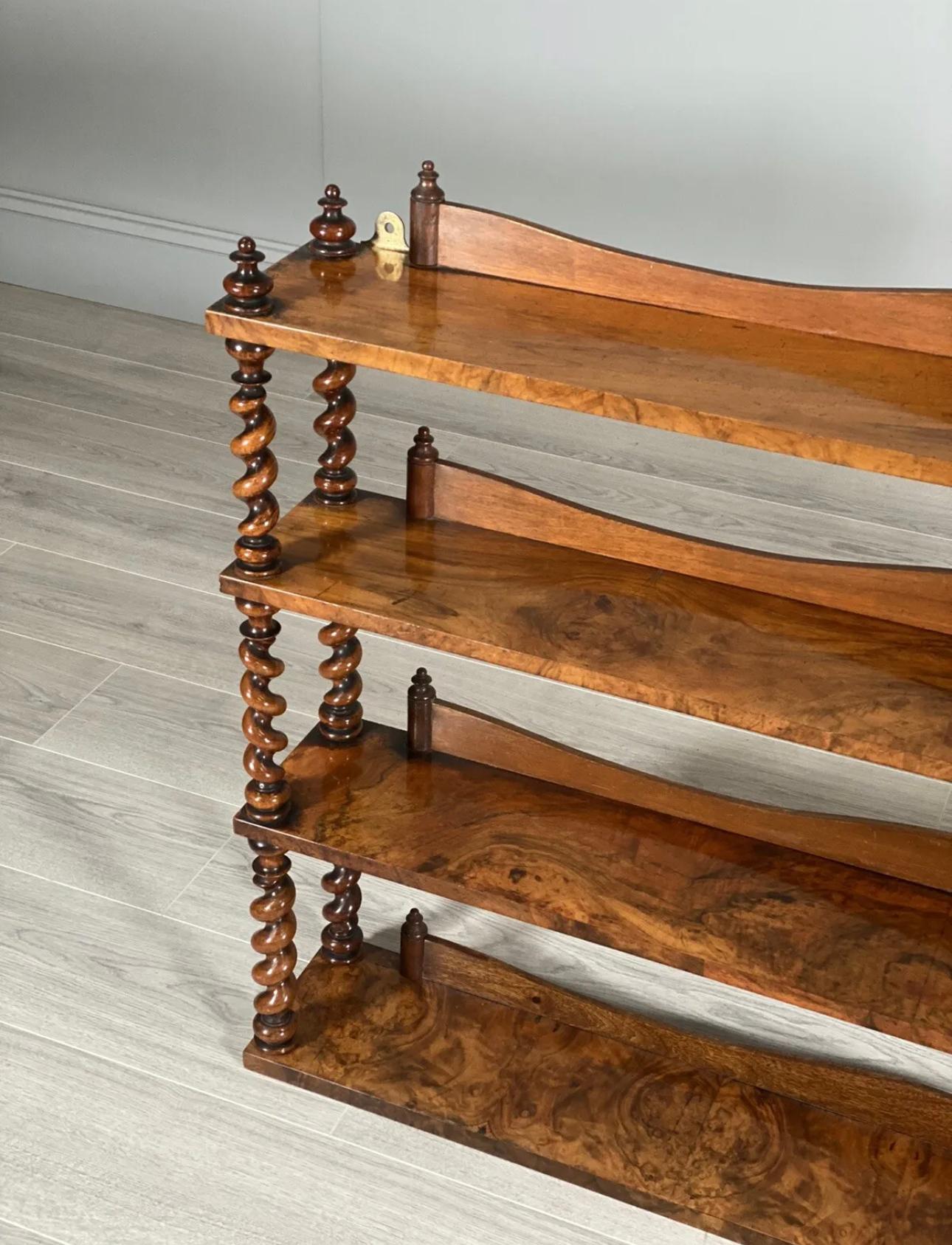 19th Century Burr Walnut Wall Hanging Shelves For Sale 3