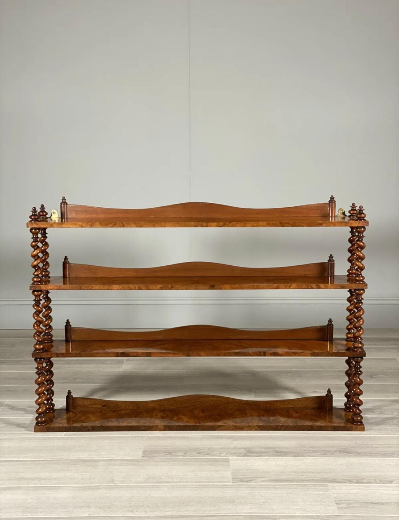 19th Century Burr Walnut Wall Hanging Shelves For Sale 4