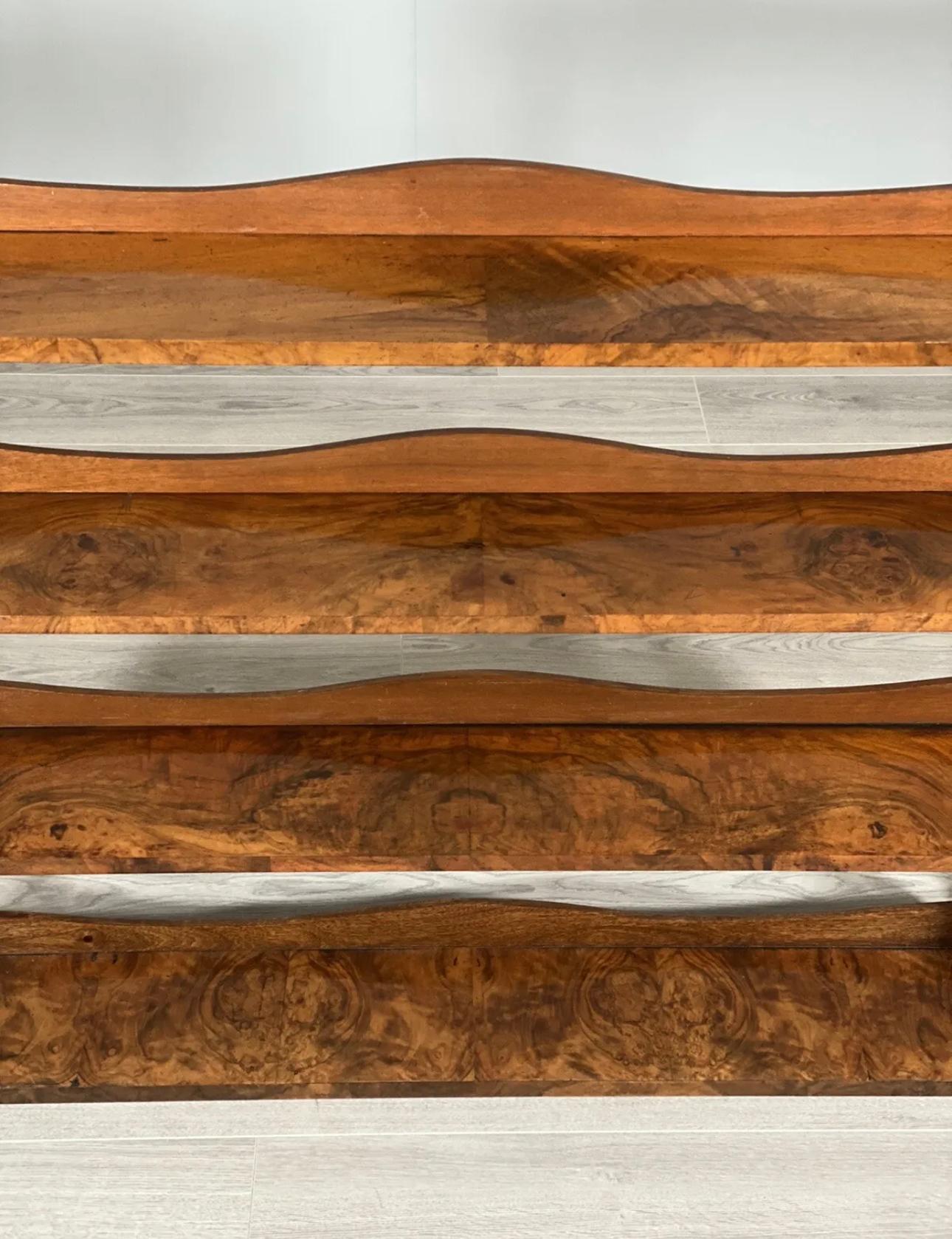 19th Century Burr Walnut Wall Hanging Shelves For Sale 1