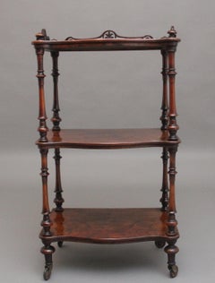 19th Century burr walnut whatnot