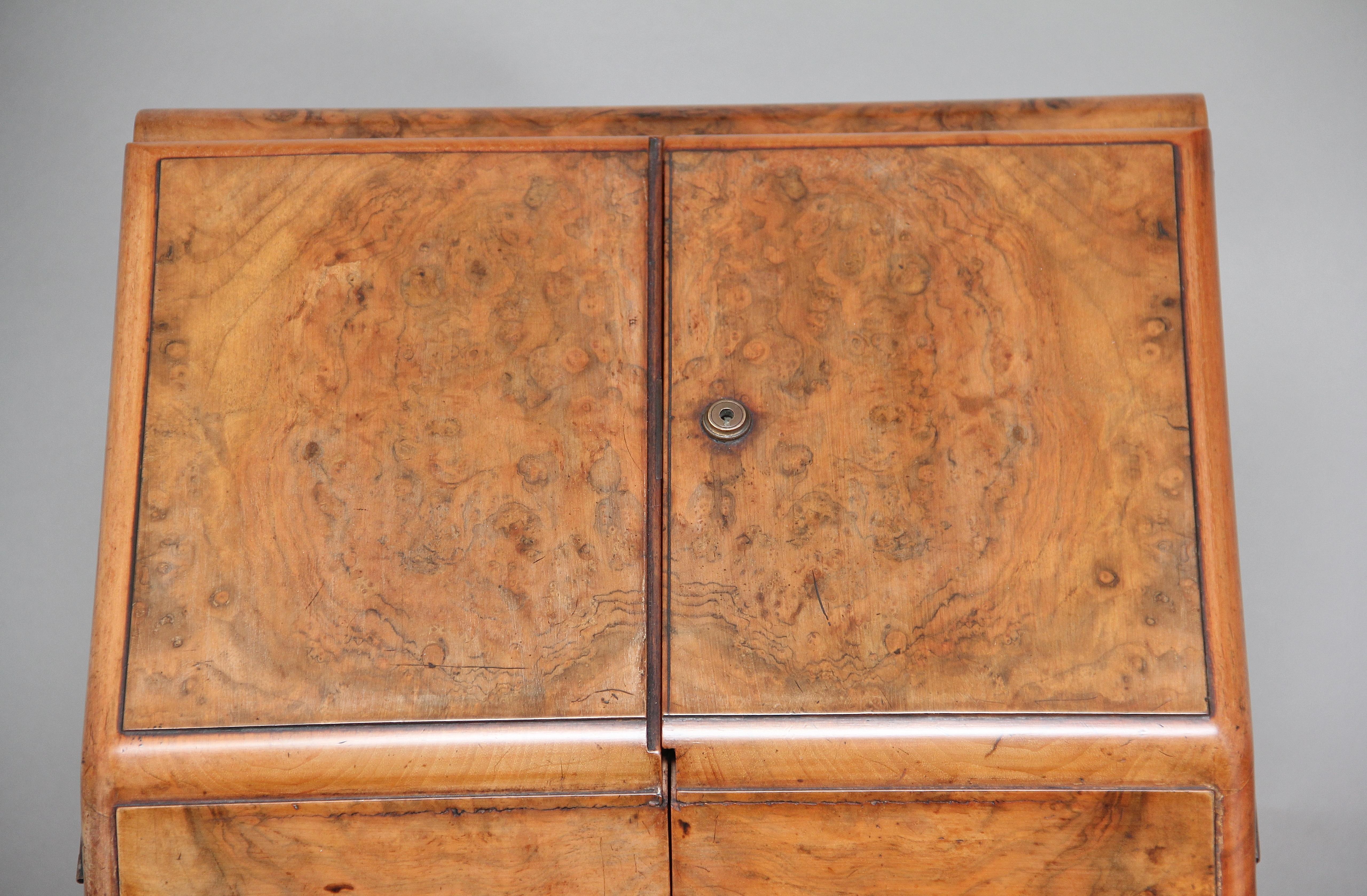 19th Century Burr Walnut Writing Slope 2