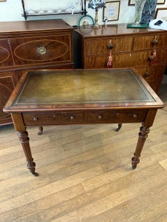19th Century Burr Walnut Writing Table / Desk