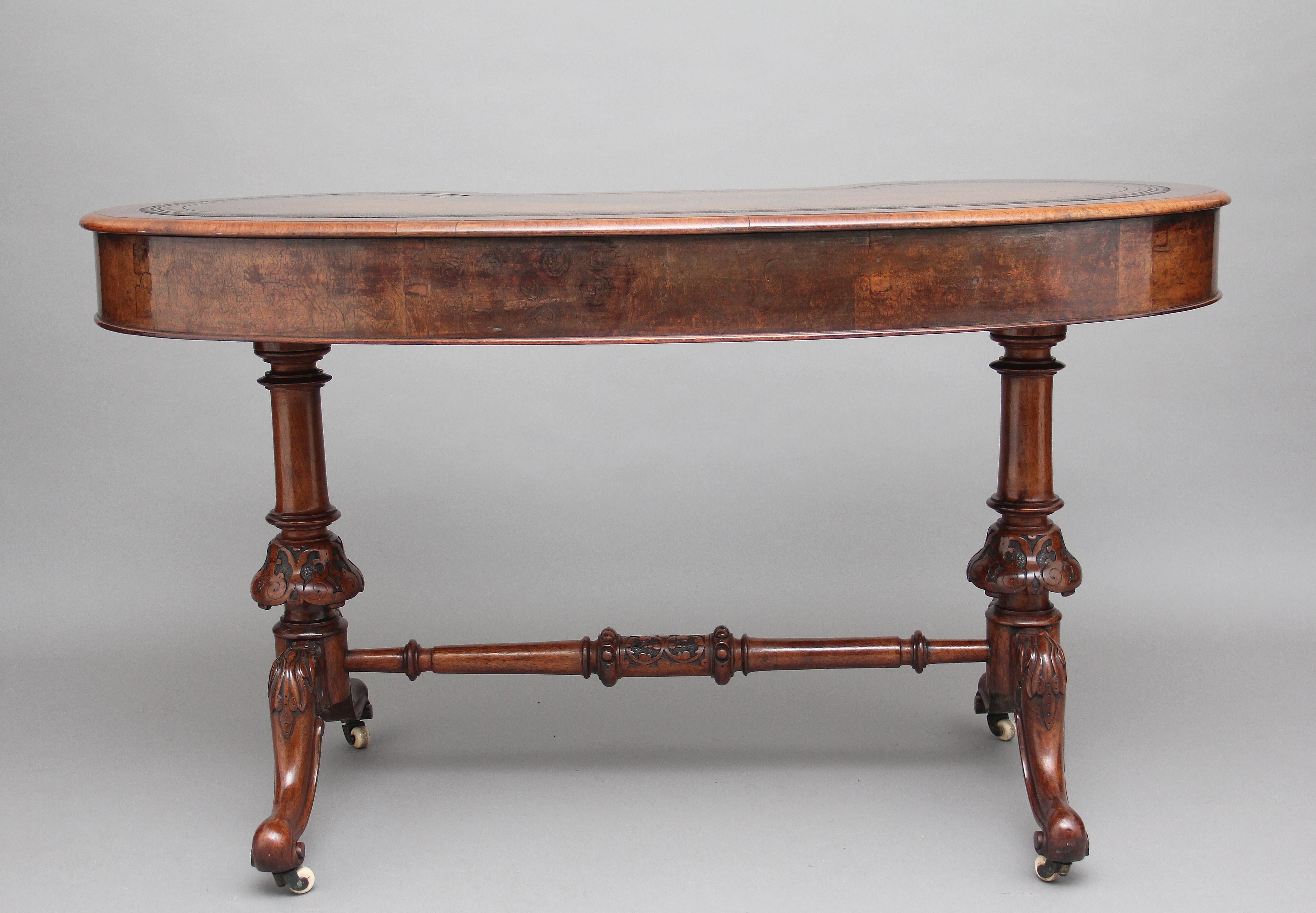 19th Century Burr Walnut Writing Table In Good Condition In Martlesham, GB