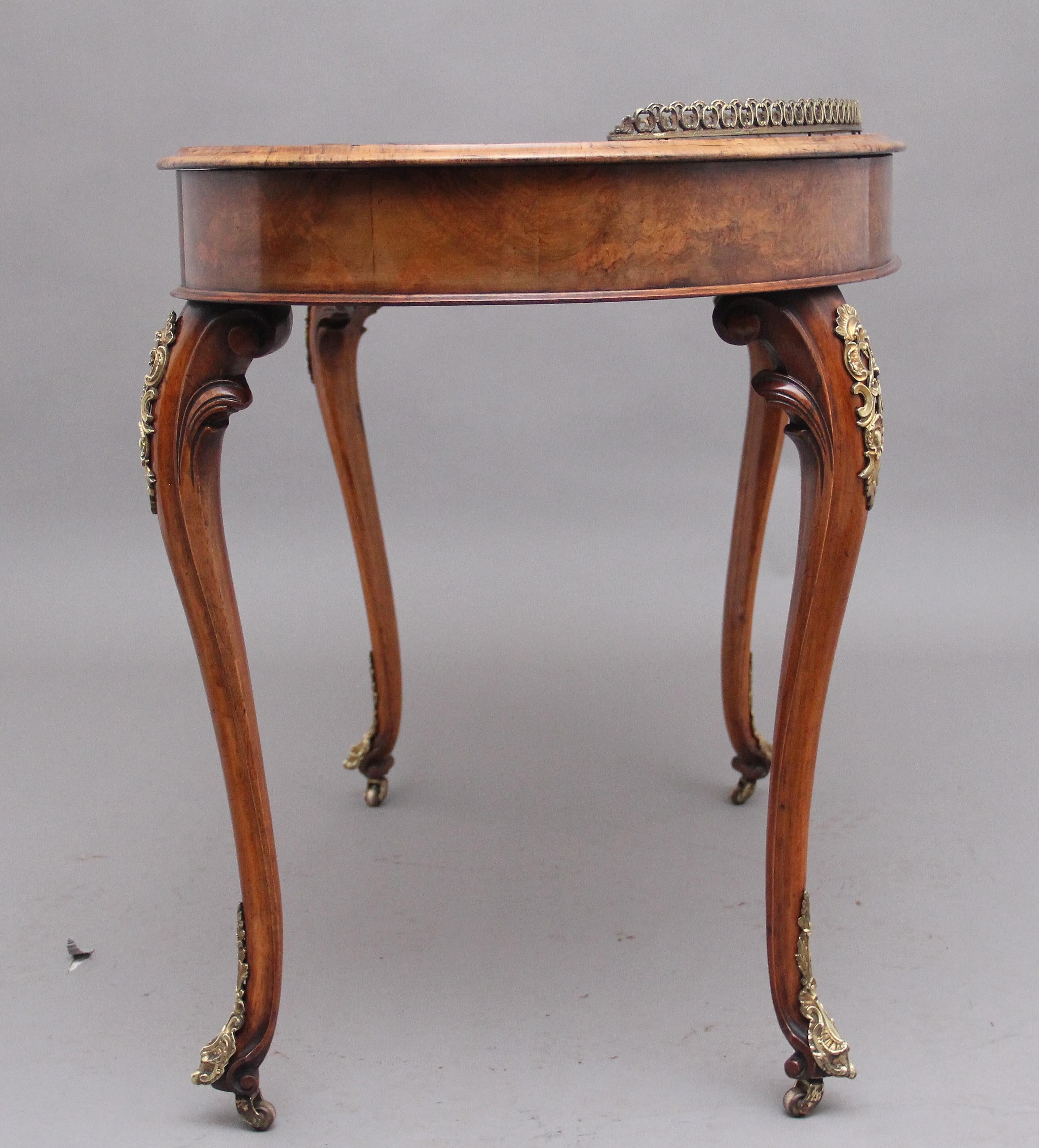 19th Century Burr Walnut Writing Table 1