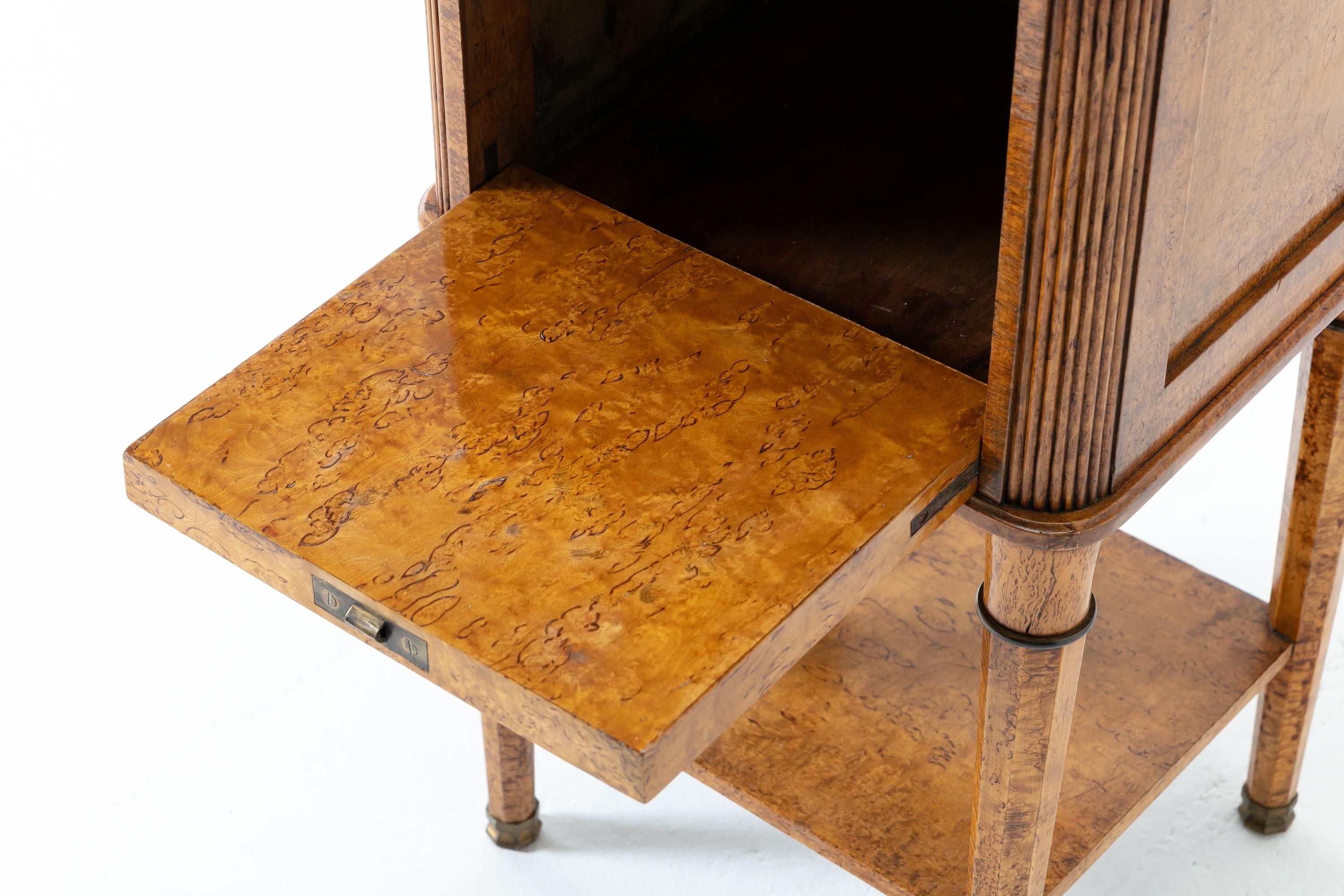 19th Century Burr Wood Bedside Cupboard For Sale 3