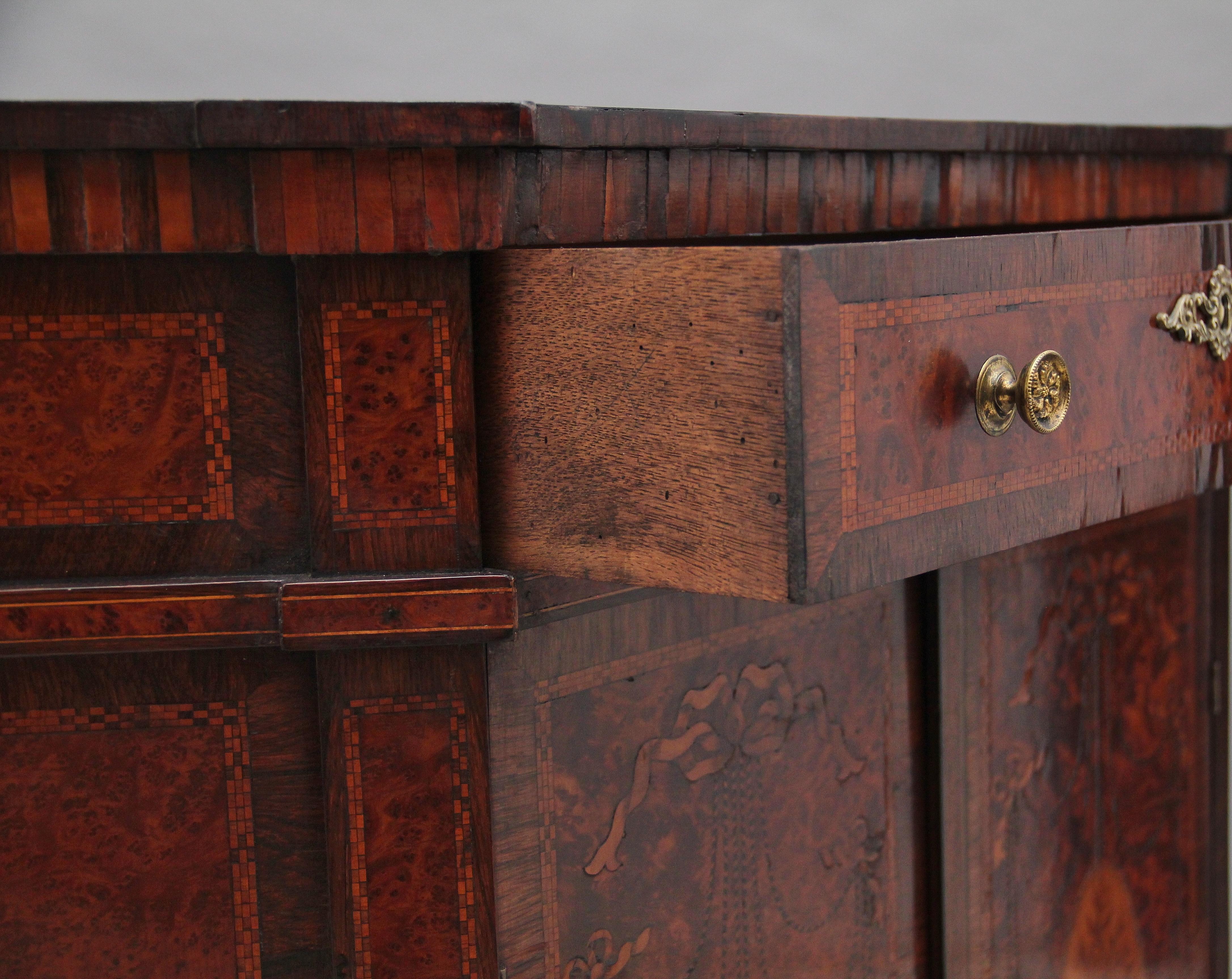 19th Century Burr Yew Wood and Inlaid Corner Cabinet 7