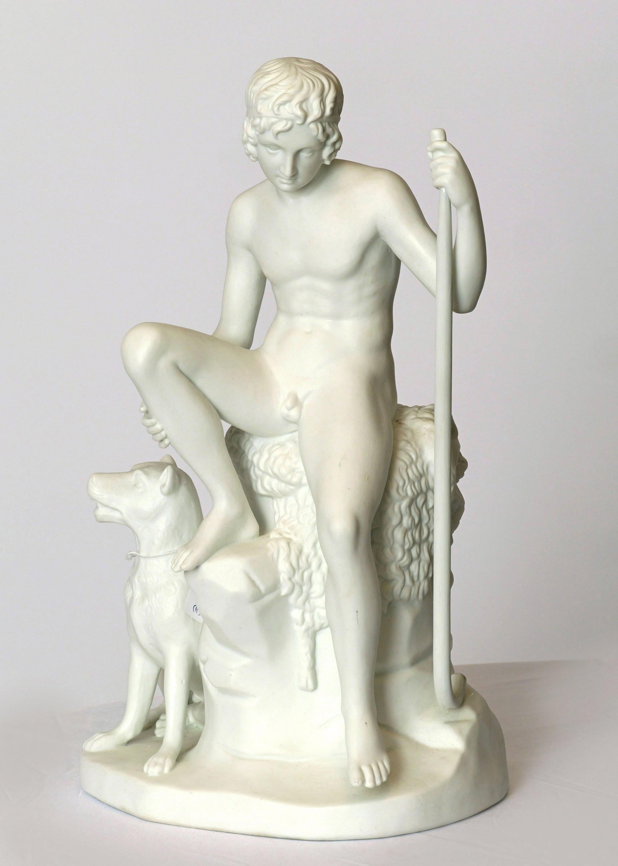 Garçon de berger

d'après Bertel Thorvaldsen
Porcelaine biscuitée
Fin du 19e siècle

33.5 x 14 x 18 cm

D'après le modèle en plâtre de Thorvaldsen datant de 1817, conservé au musée Thorvaldsen de Copenhague, numéro d'inventaire. A177