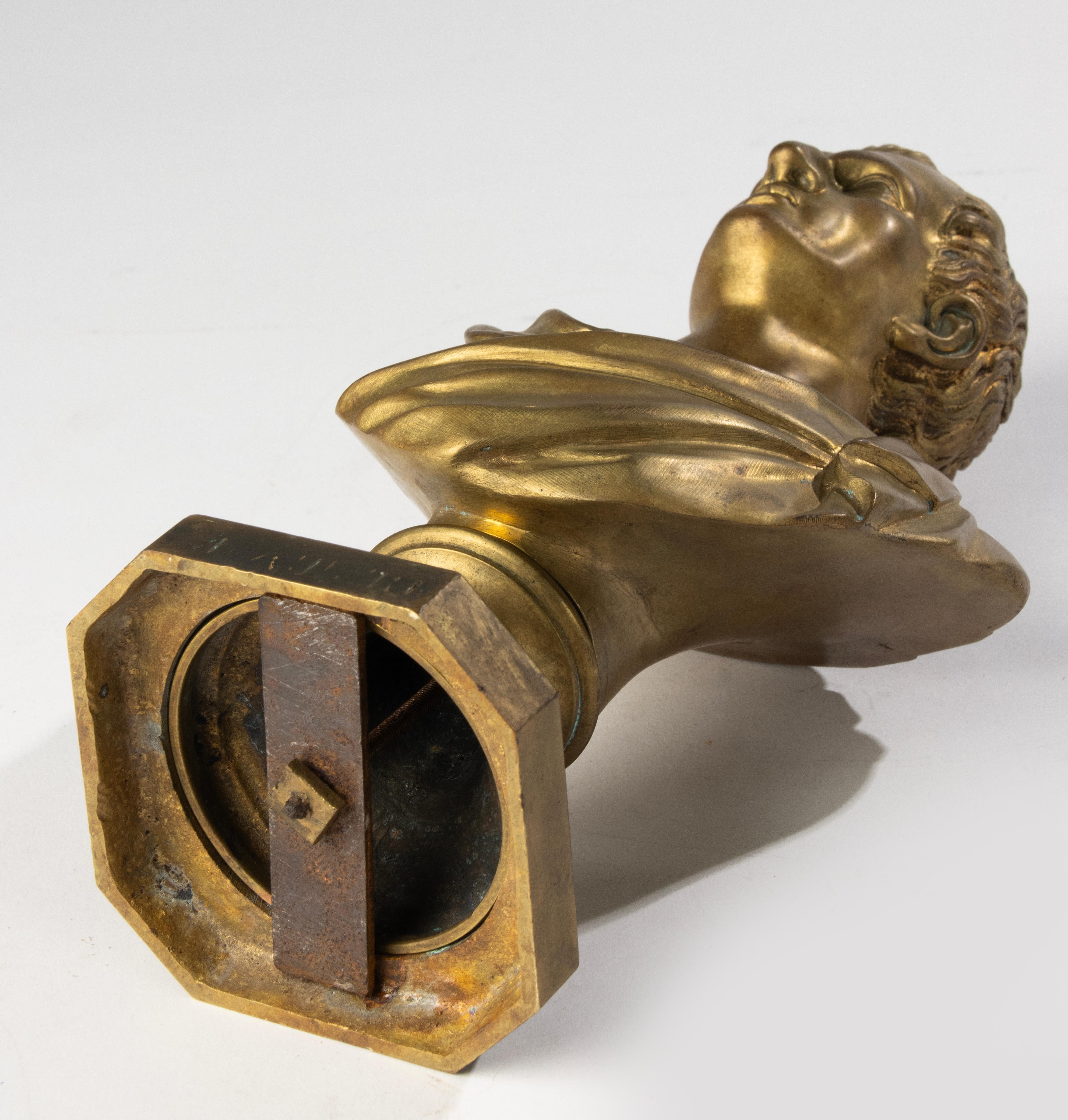 19. Jahrhundert Büste - F. Aulde - Vergoldete Bronze - César im Angebot 8