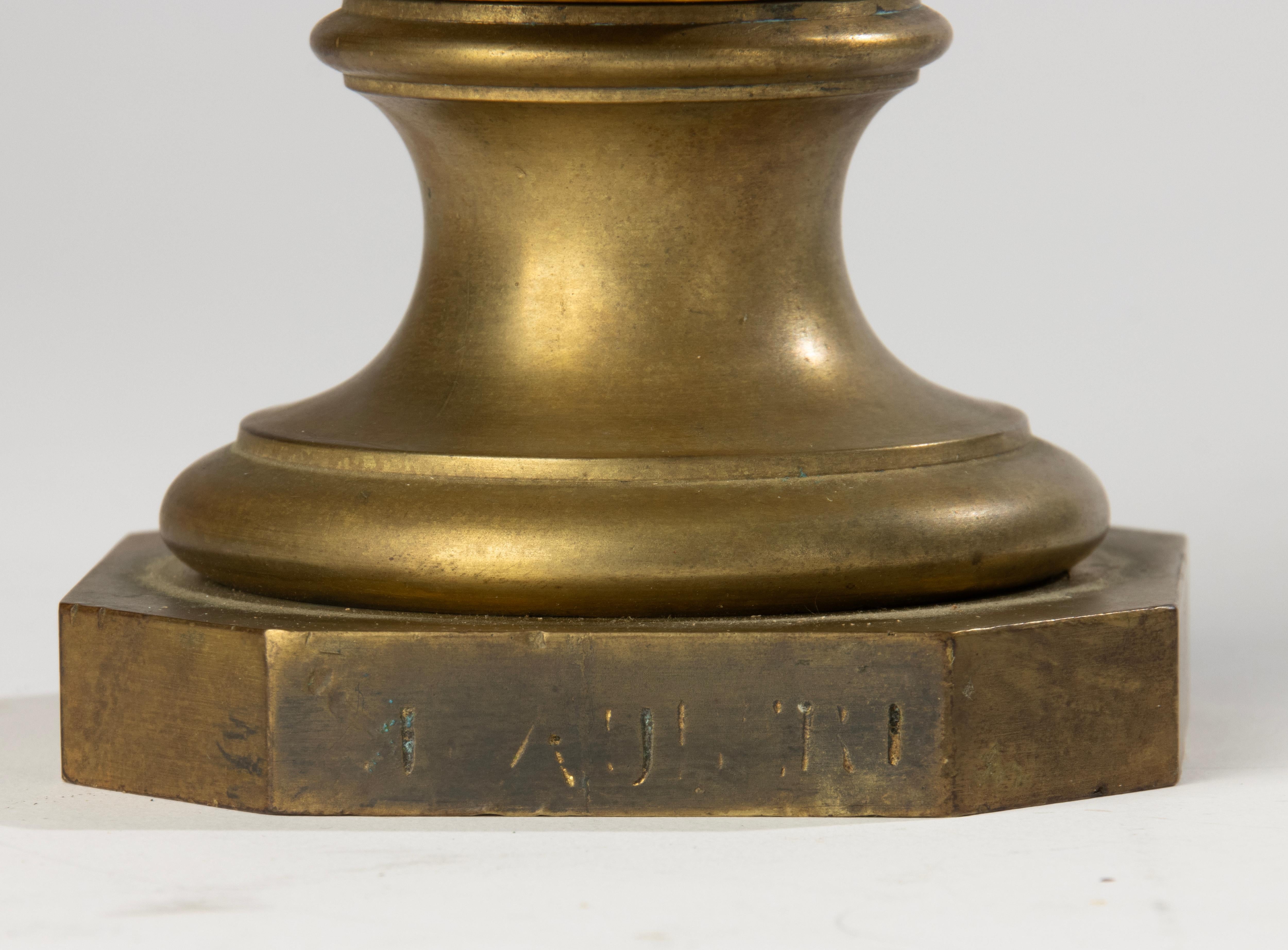 19. Jahrhundert Büste - F. Aulde - Vergoldete Bronze - César im Angebot 1