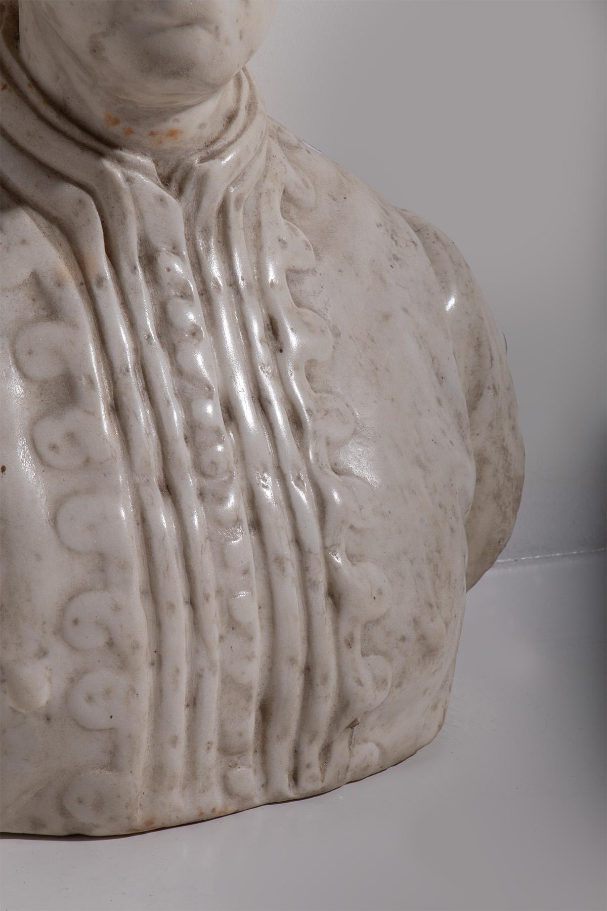 19th Century Sculpture Italienne 19ème siècle buste en marbre en vente