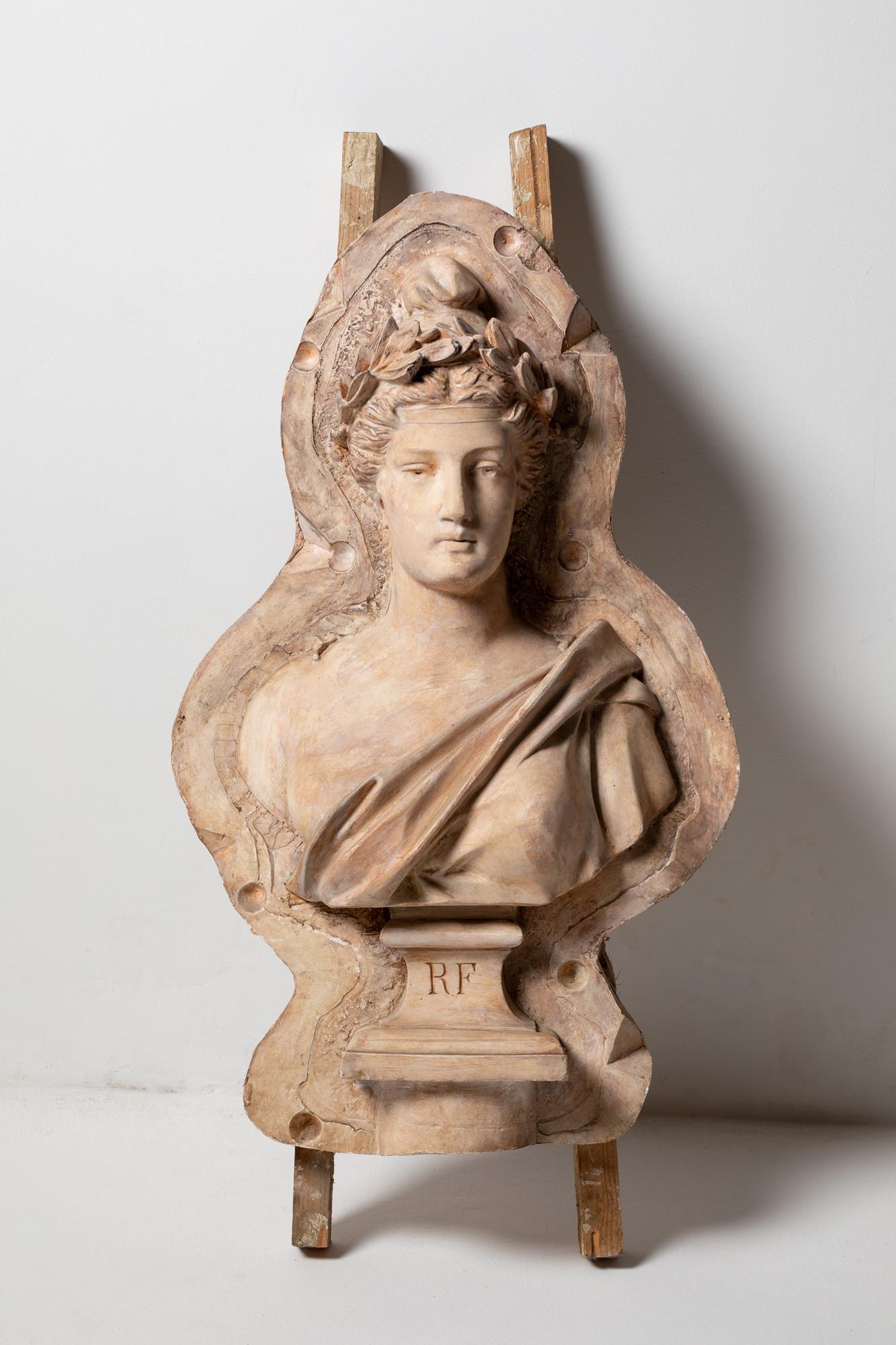 Stampo per busto del XIX secolo raffigurante l'effigie della Repubblica Francese - 