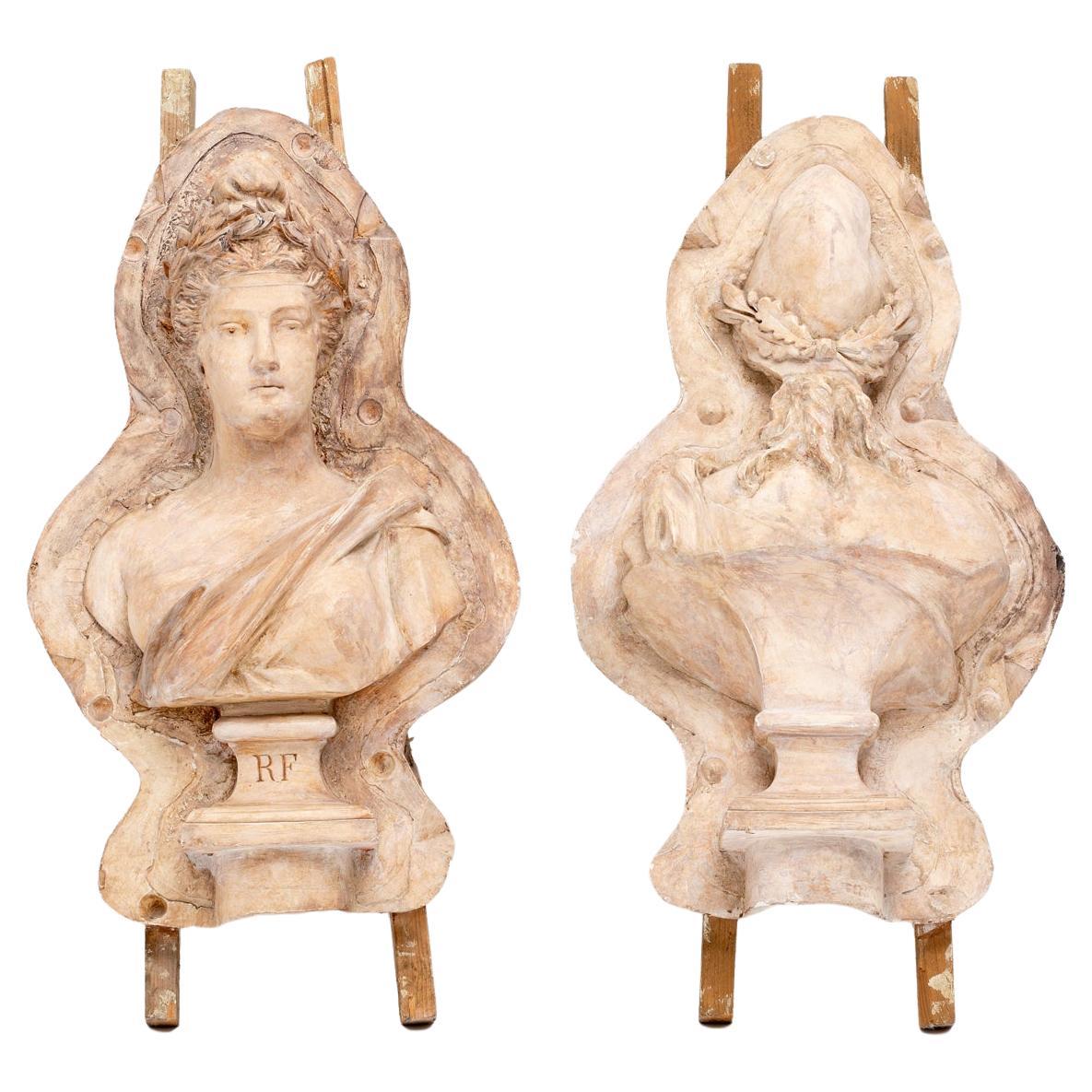 Stampo per busto del XIX secolo raffigurante l'effigie della Repubblica Francese - "Marianna".