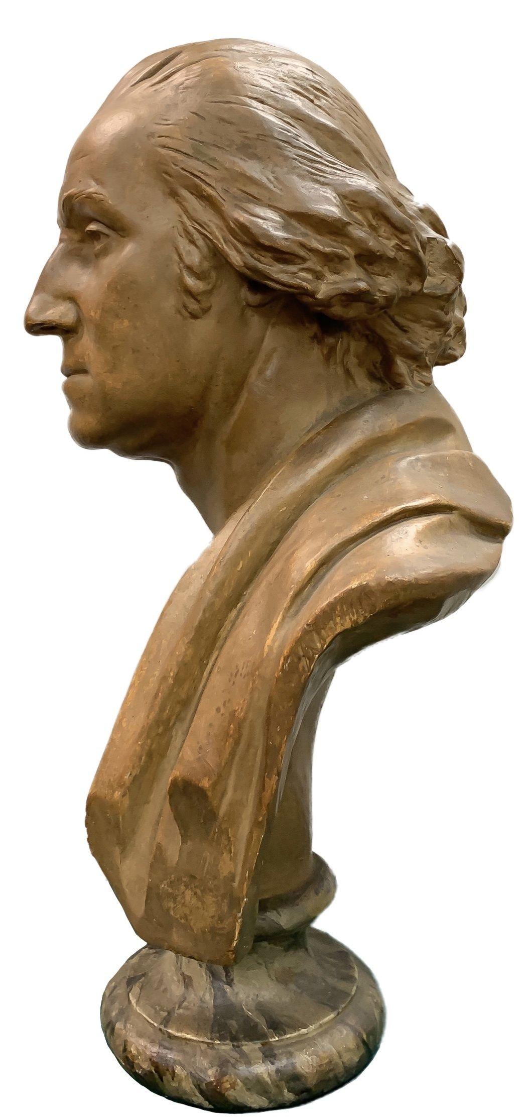 19th Century Bust of George Washington After Houdon In Good Condition In Salt Lake City, UT