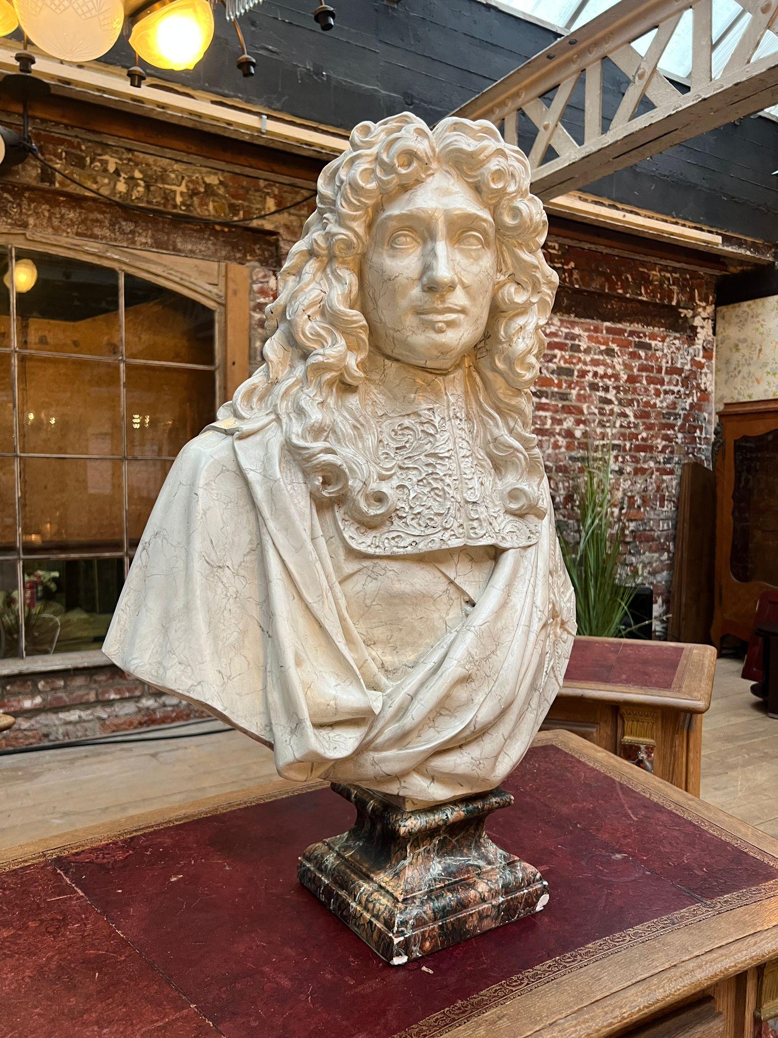 Late 19th Century 19th Century Bust of Jean-Baptiste Colbert after Coysevox For Sale