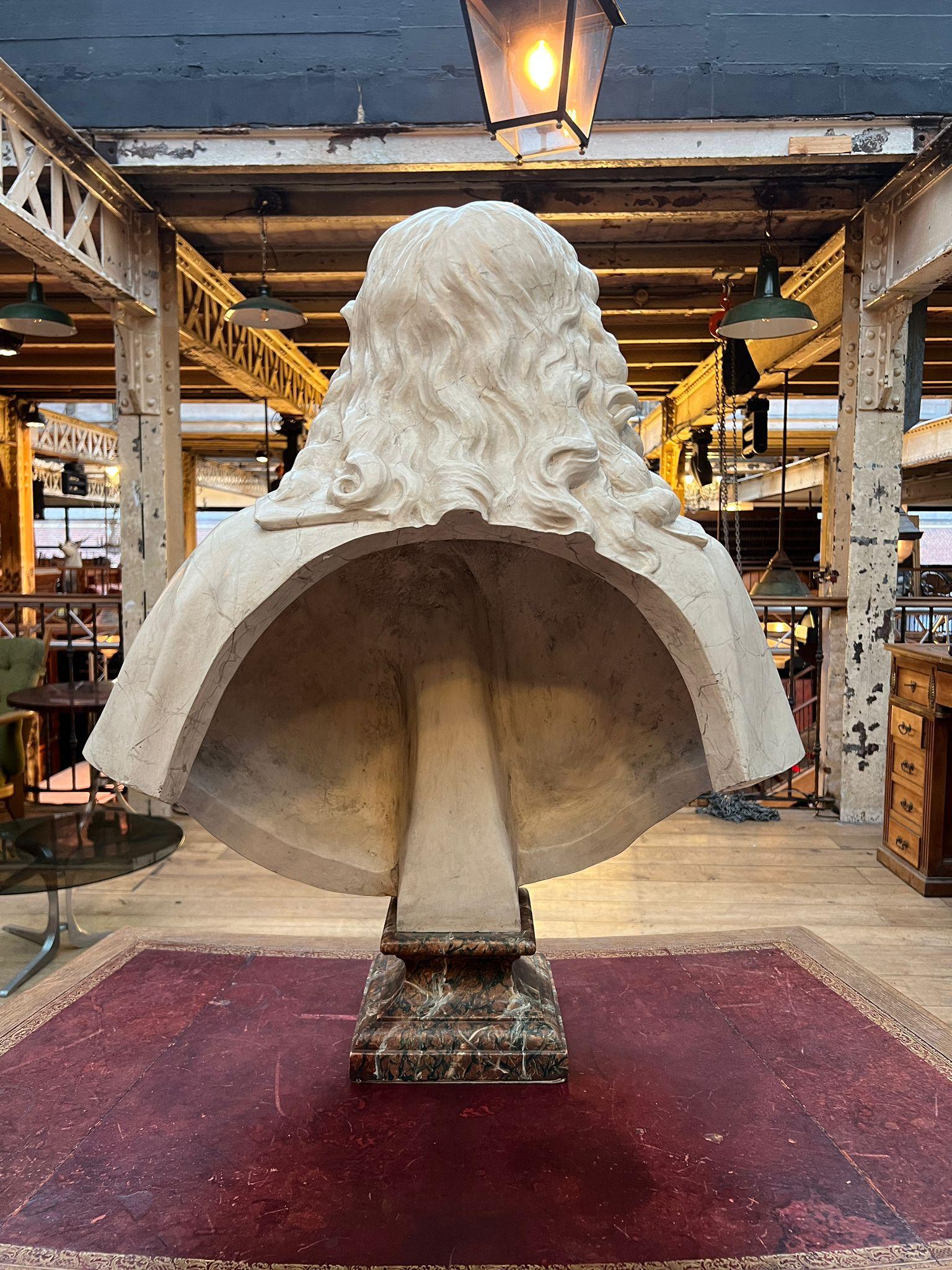 Plaster 19th Century Bust of Jean-Baptiste Colbert after Coysevox For Sale