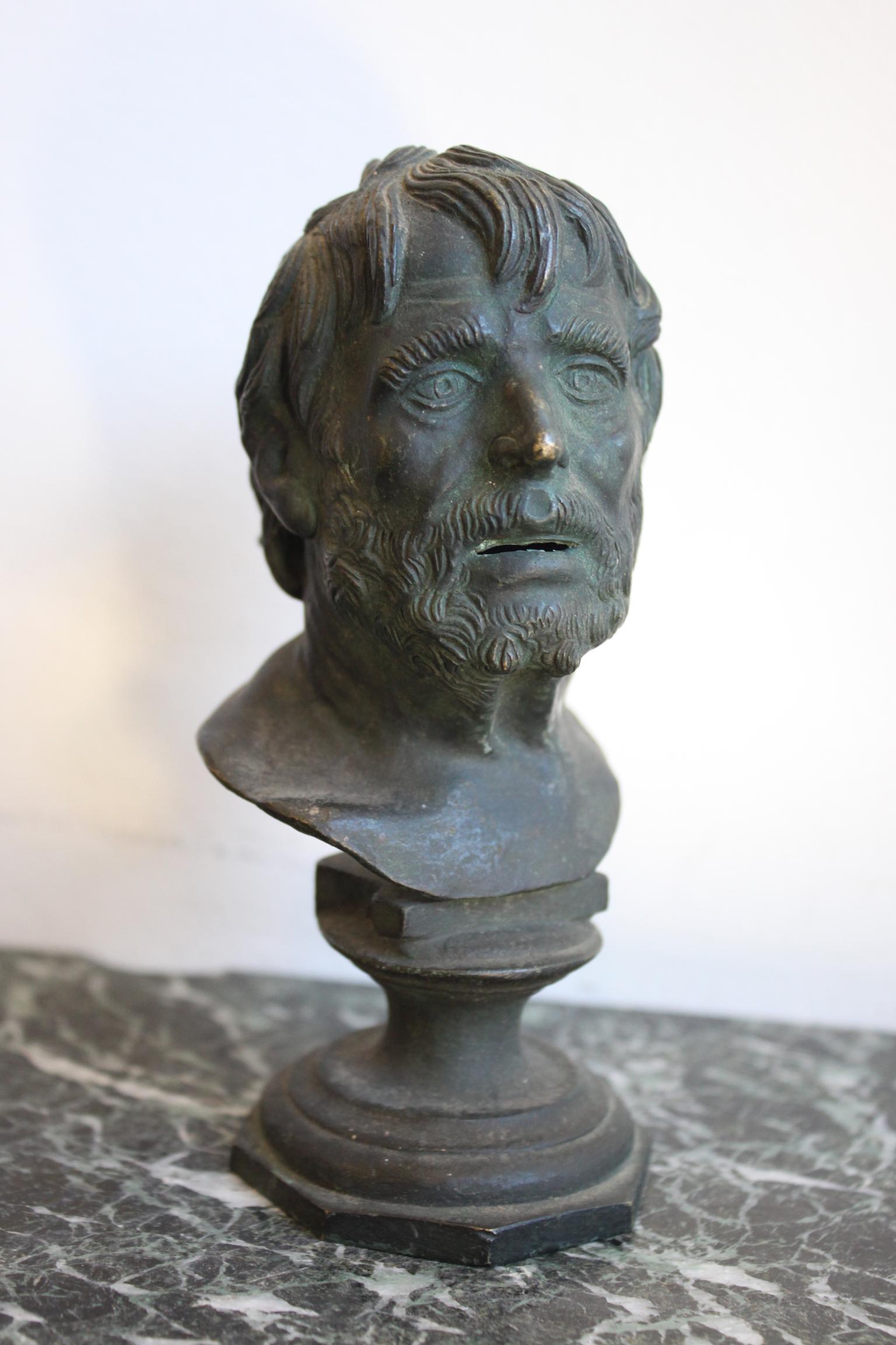 Bronze 19th Century Bust of Seneca